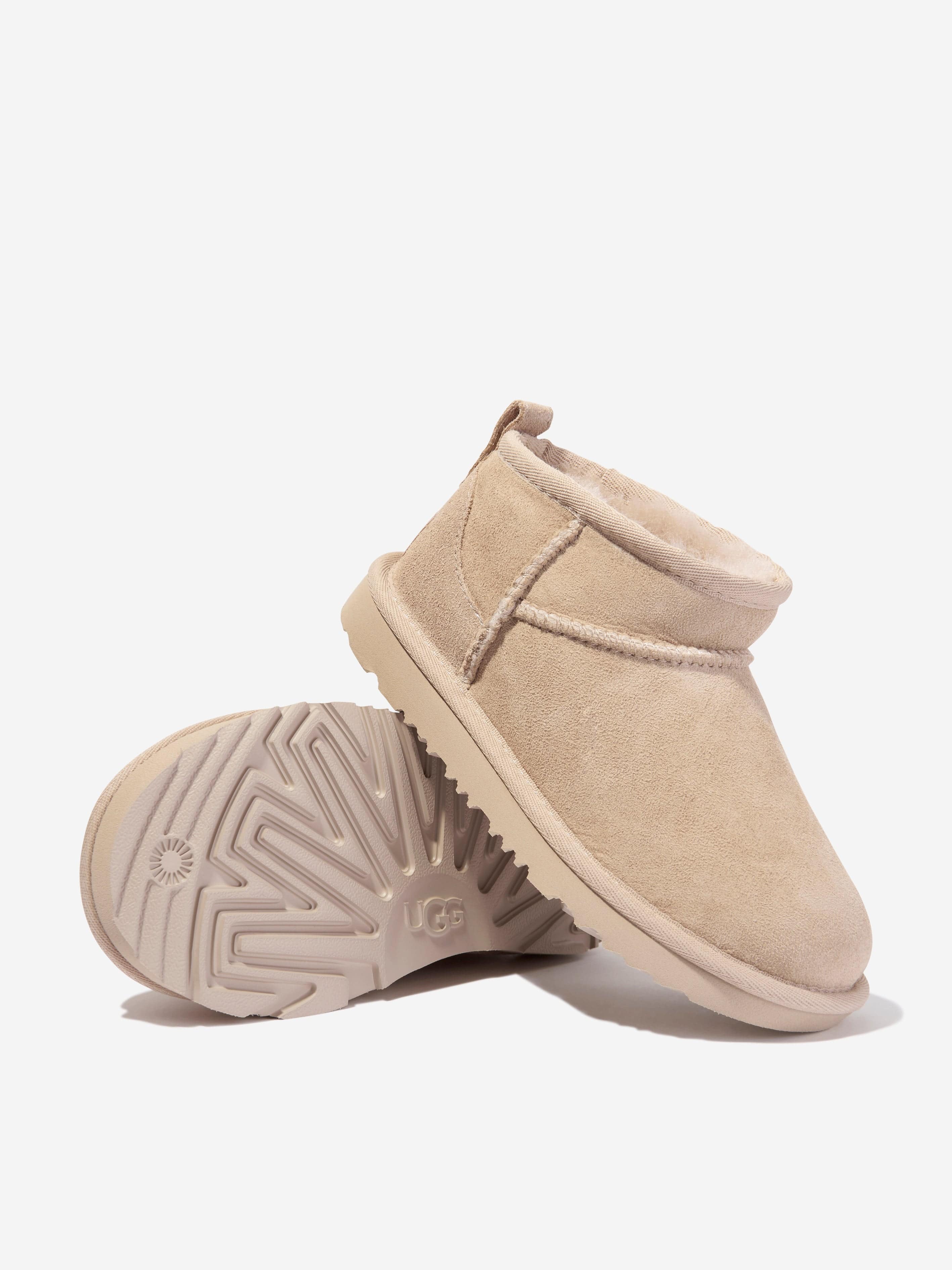 UGG Girls Classic Ultra Mini Boots in Beige