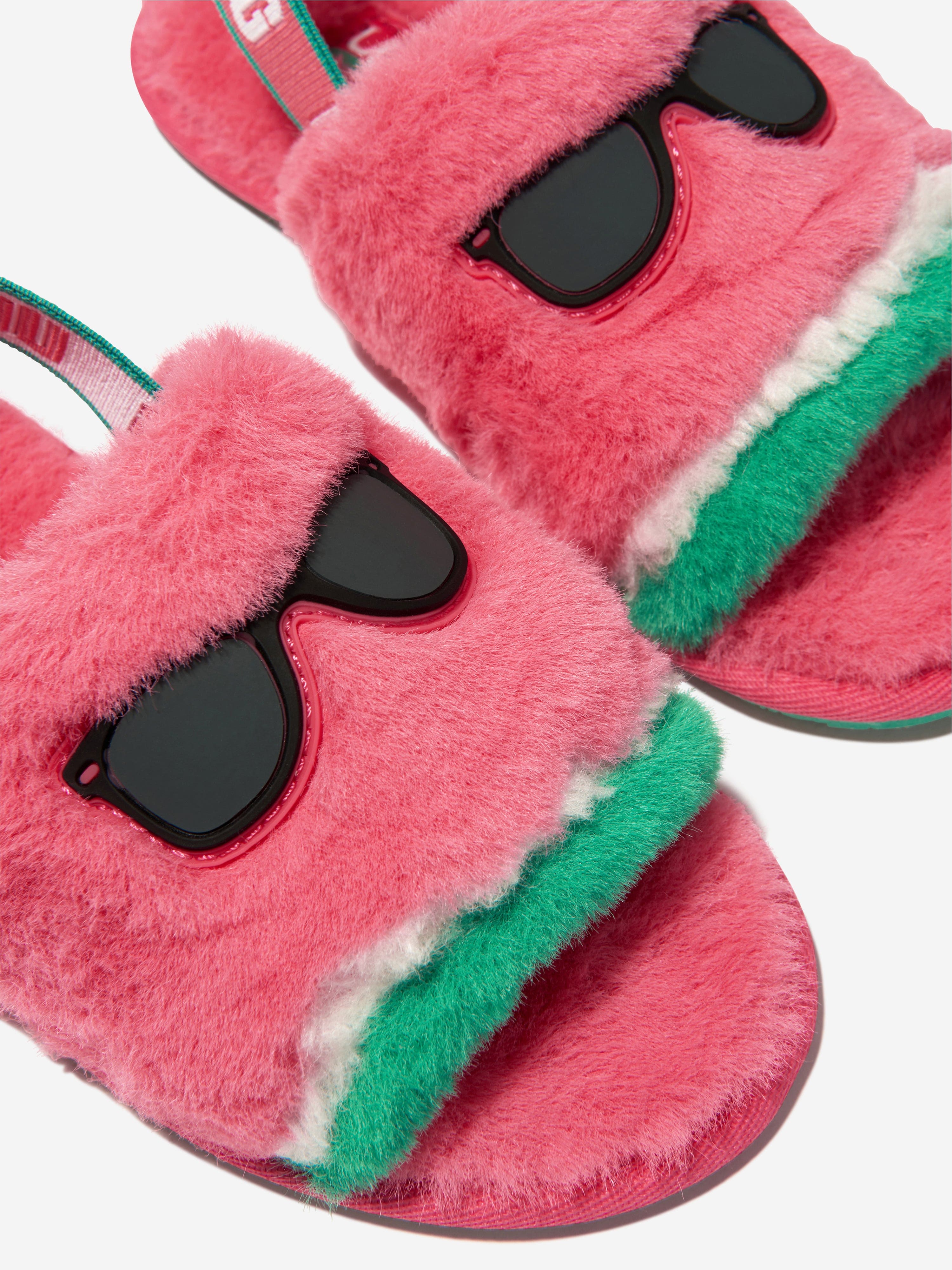 UGG Girls Fluff Yeah Watermelon Stuffie Slippers in Pink