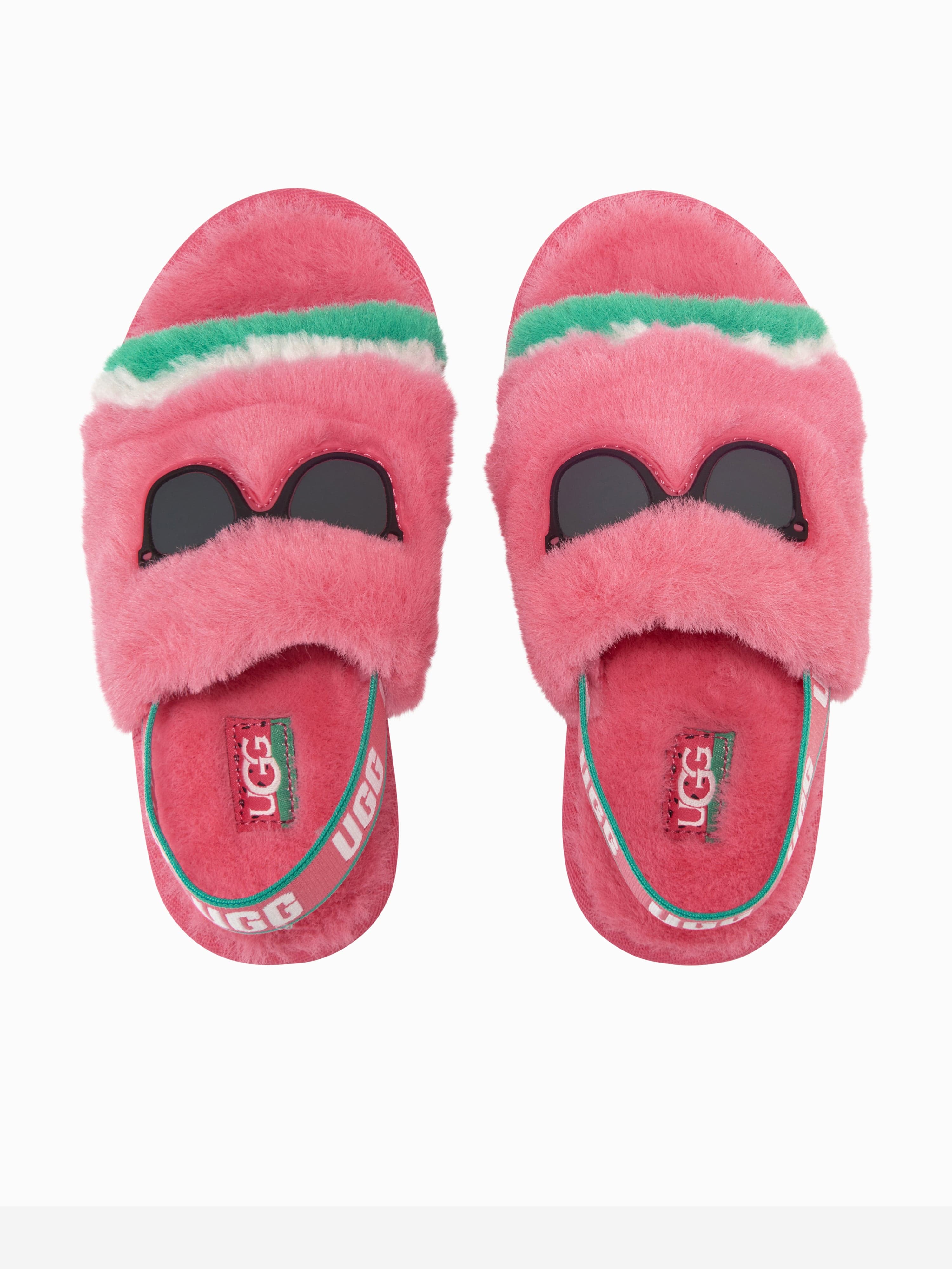 UGG Girls Fluff Yeah Watermelon Stuffie Slippers in Pink