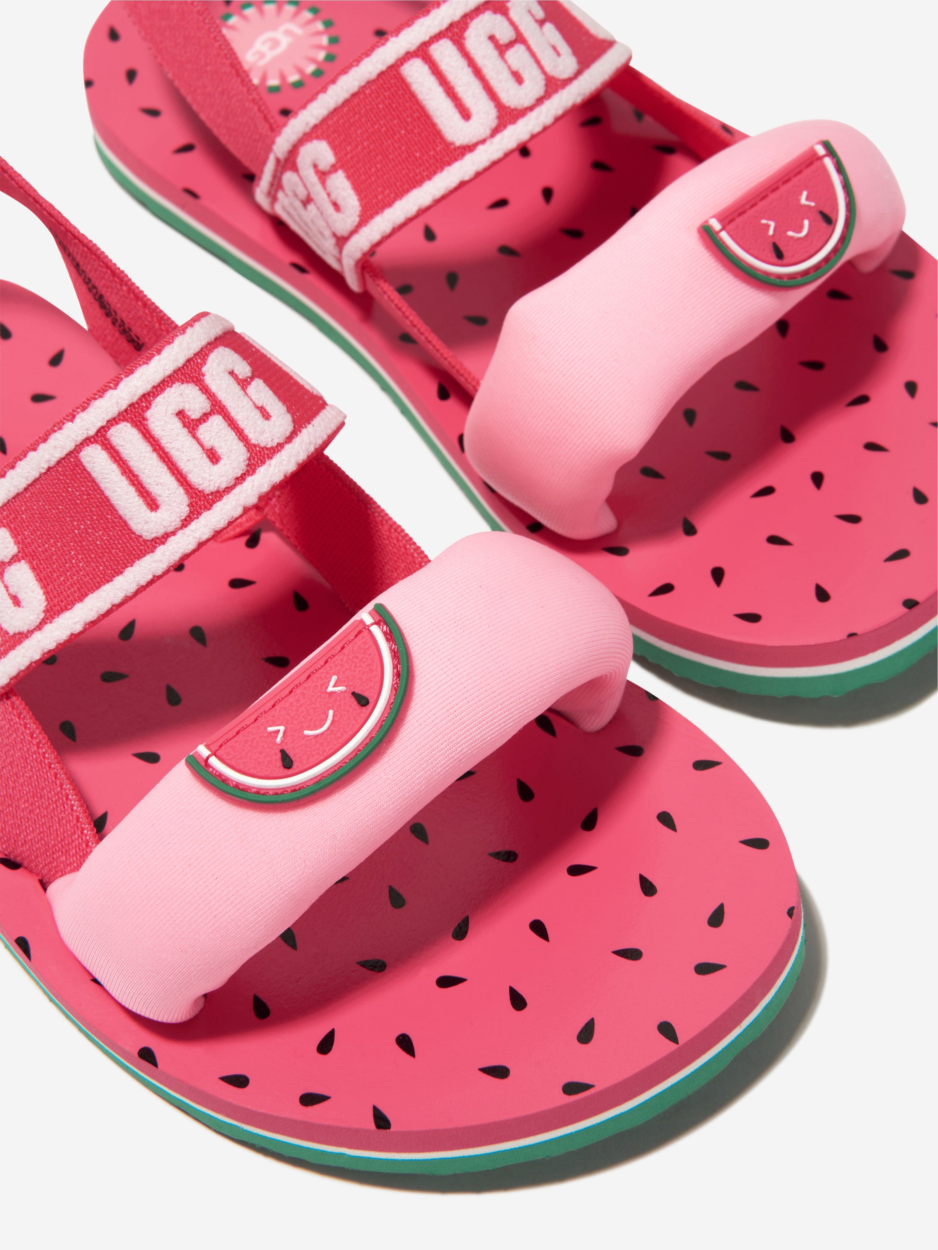 UGG Girls Zuma Sling Watermelon Stuffie Sandals in Pink