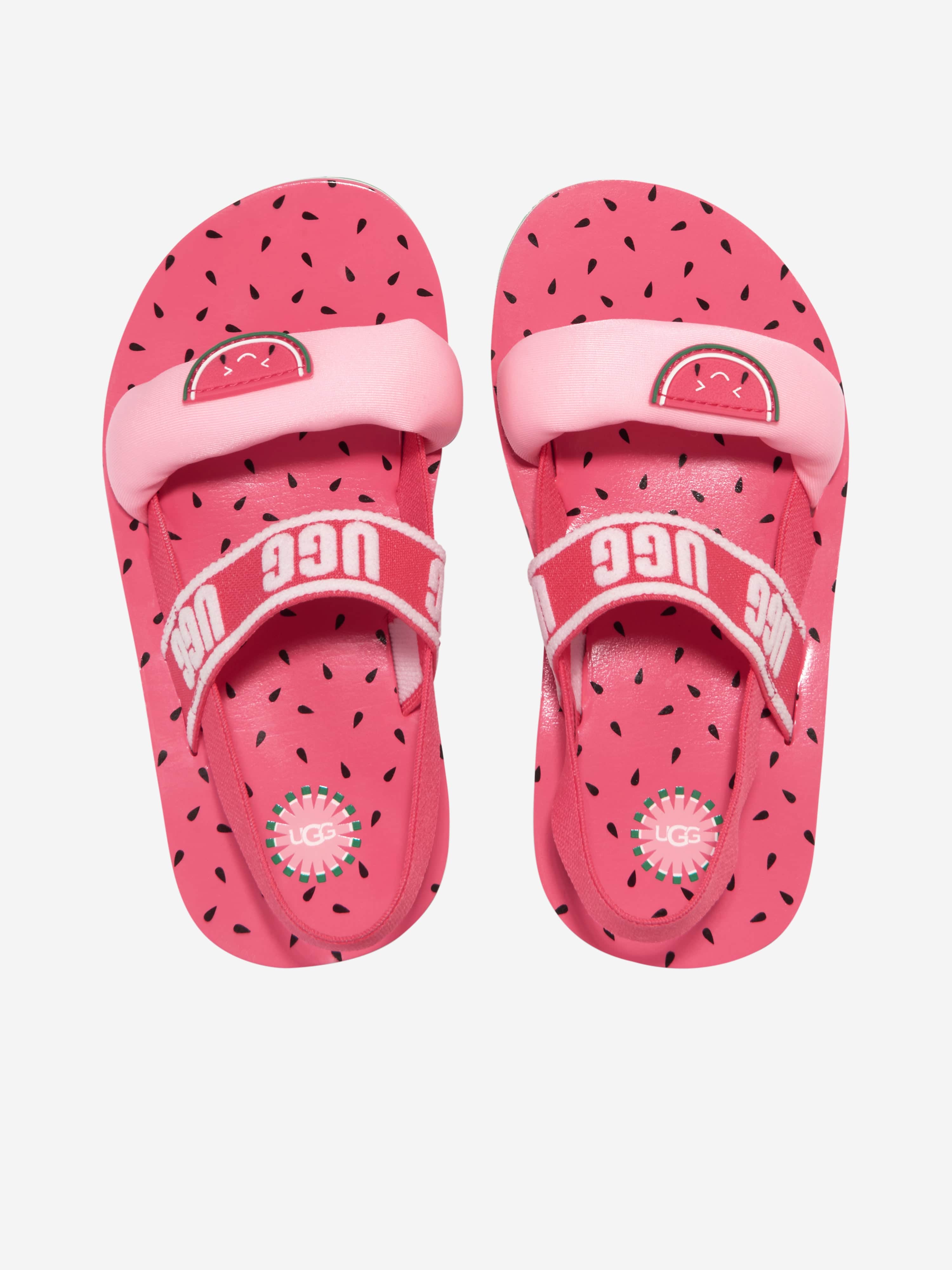 UGG Girls Zuma Sling Watermelon Stuffie Sandals in Pink