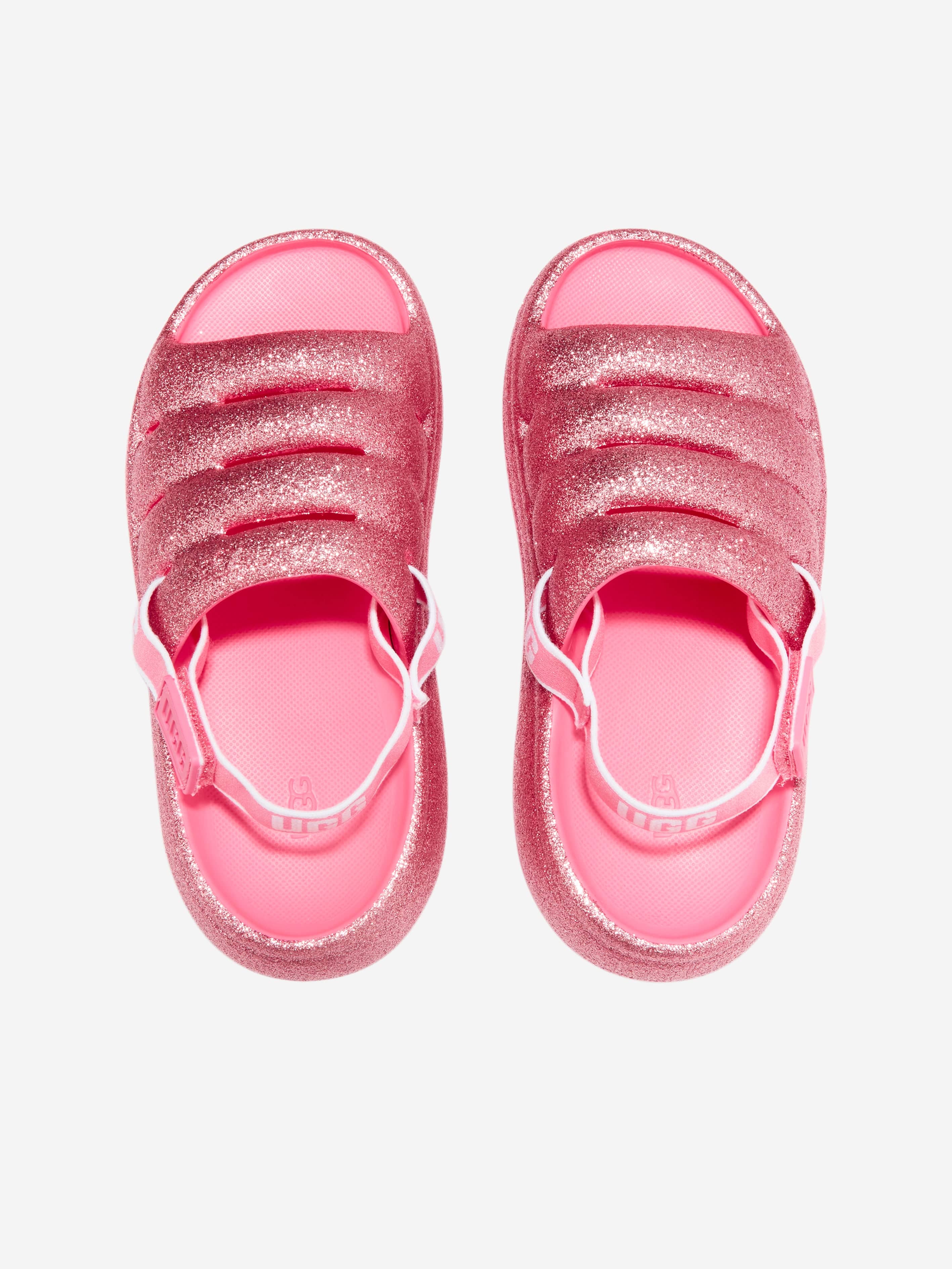 UGG Girls Glitter Sport Yeah Sandals in Pink