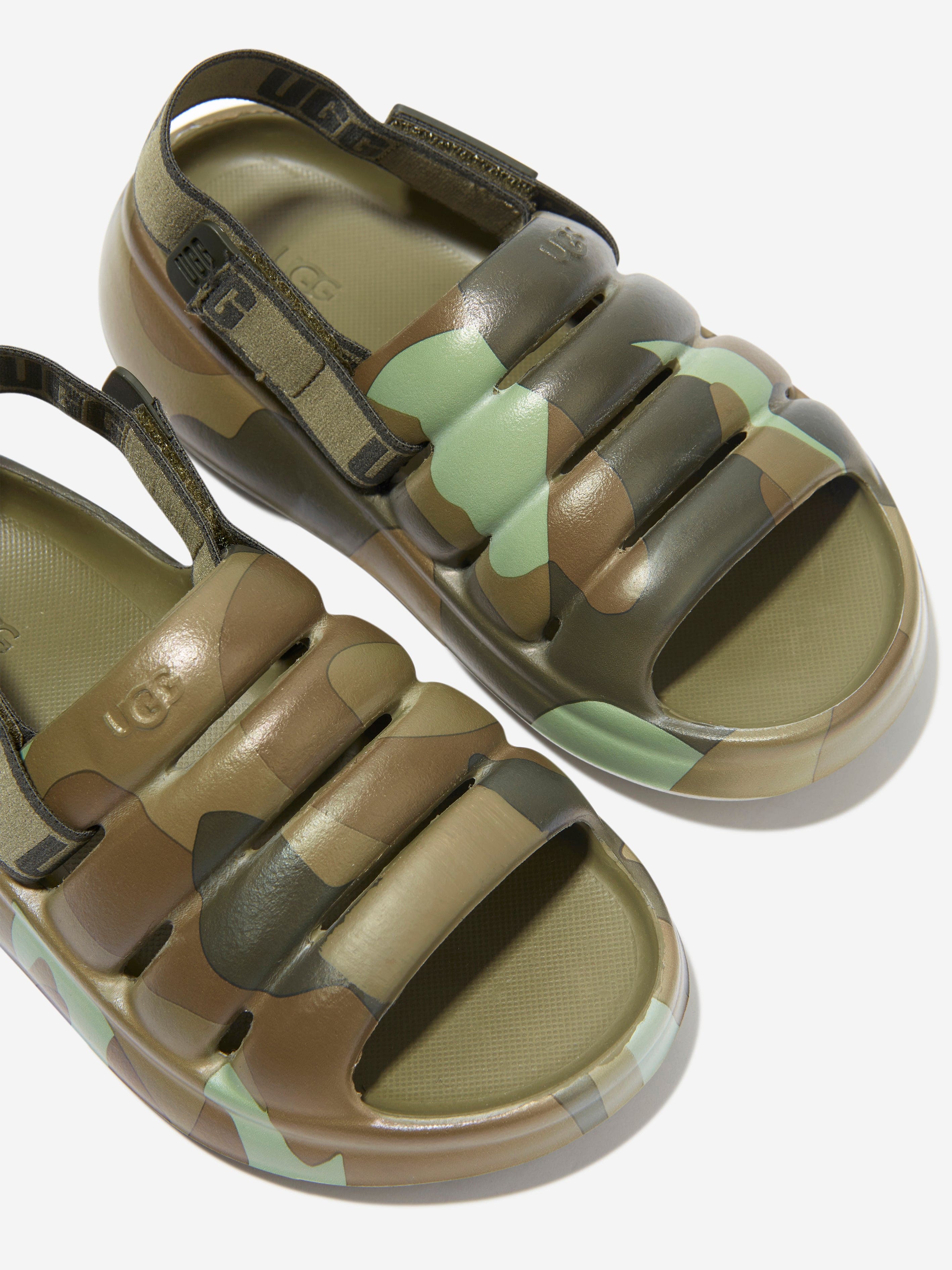 UGG Boys Camo Sport Yeah Sandals in Green