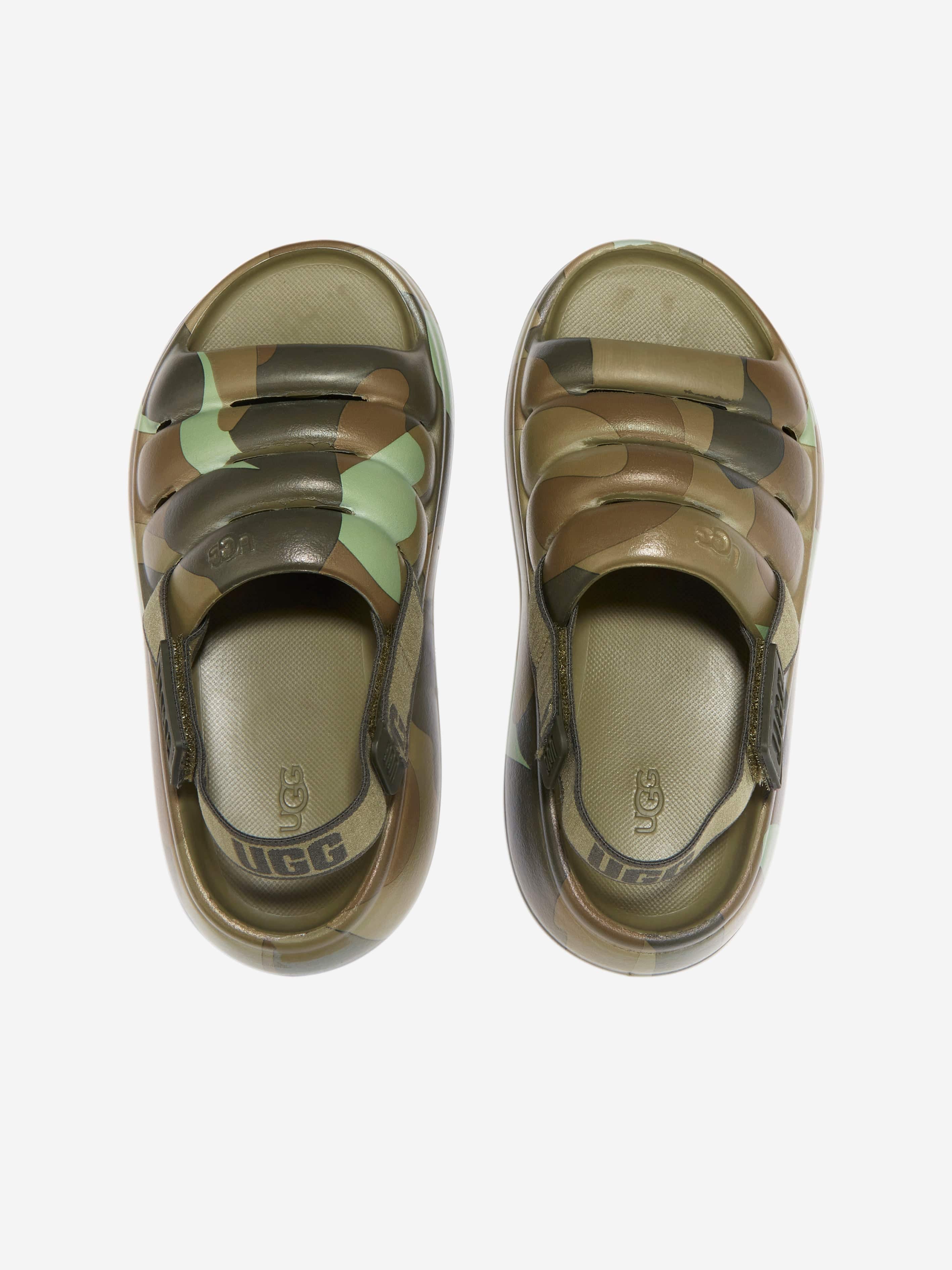 UGG Boys Camo Sport Yeah Sandals in Green