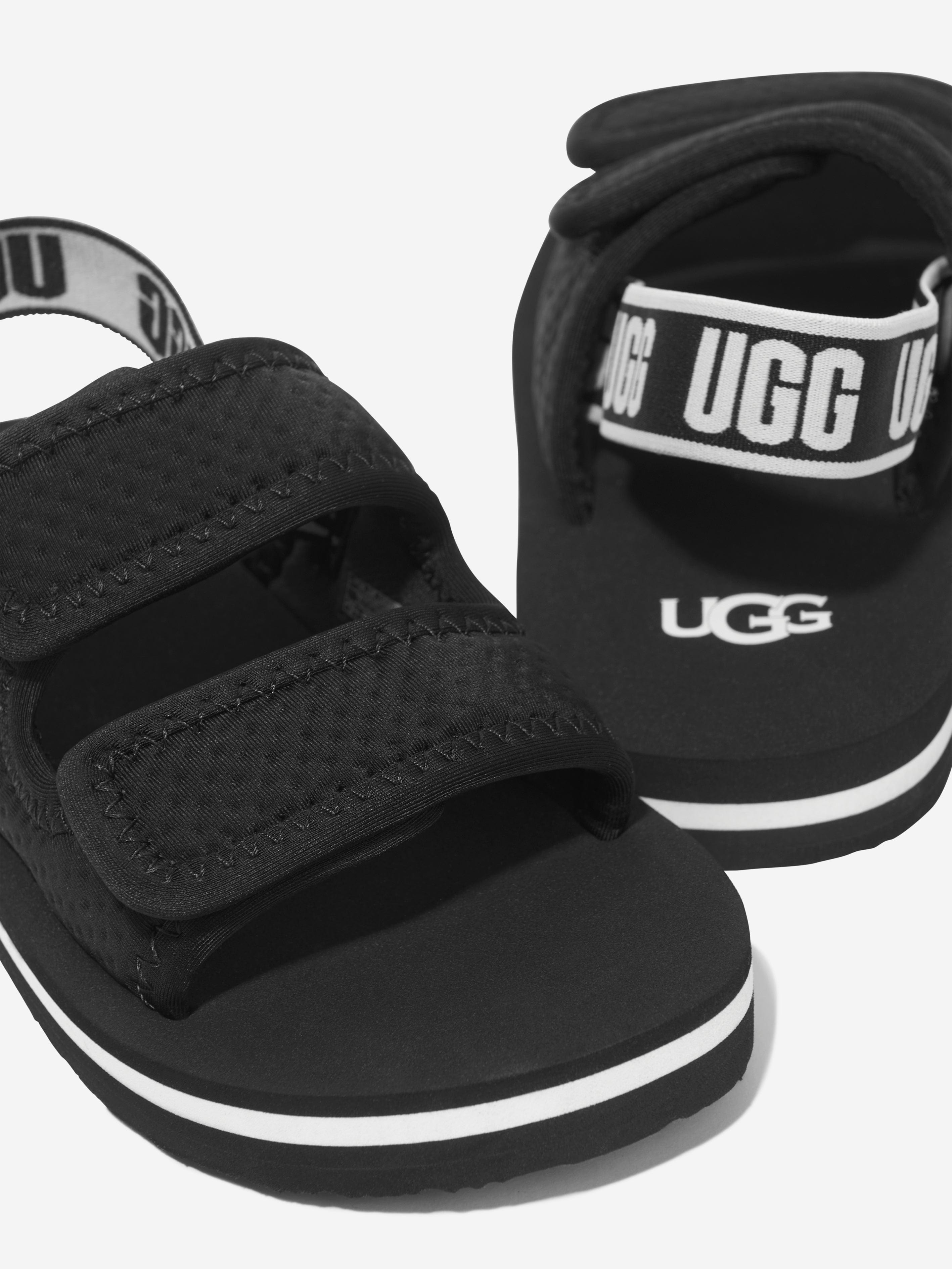 UGG Kids Lennon Slingback Sandals in Black