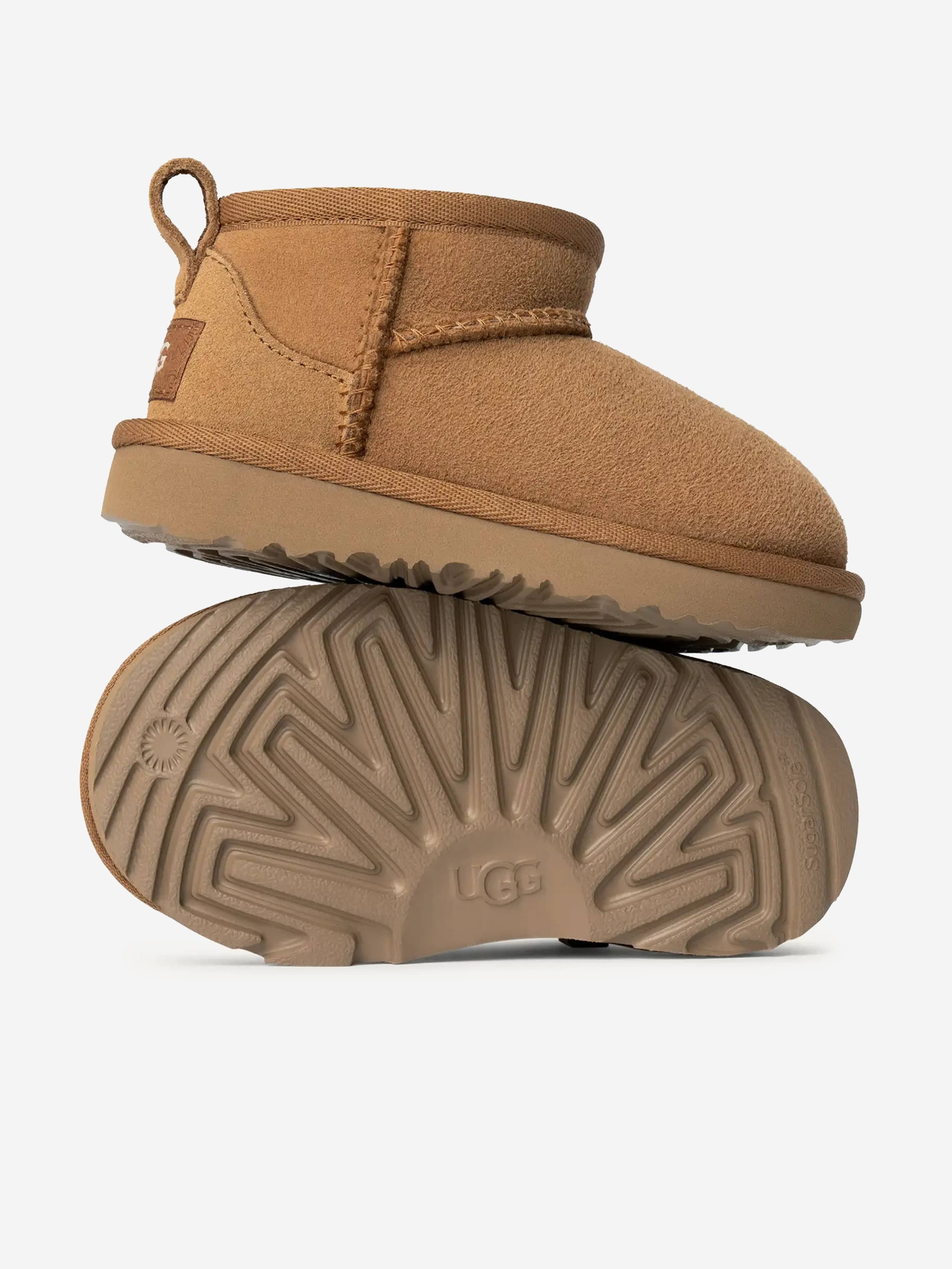 UGG Kids Classic Ultra Mini Boots in Chestnut