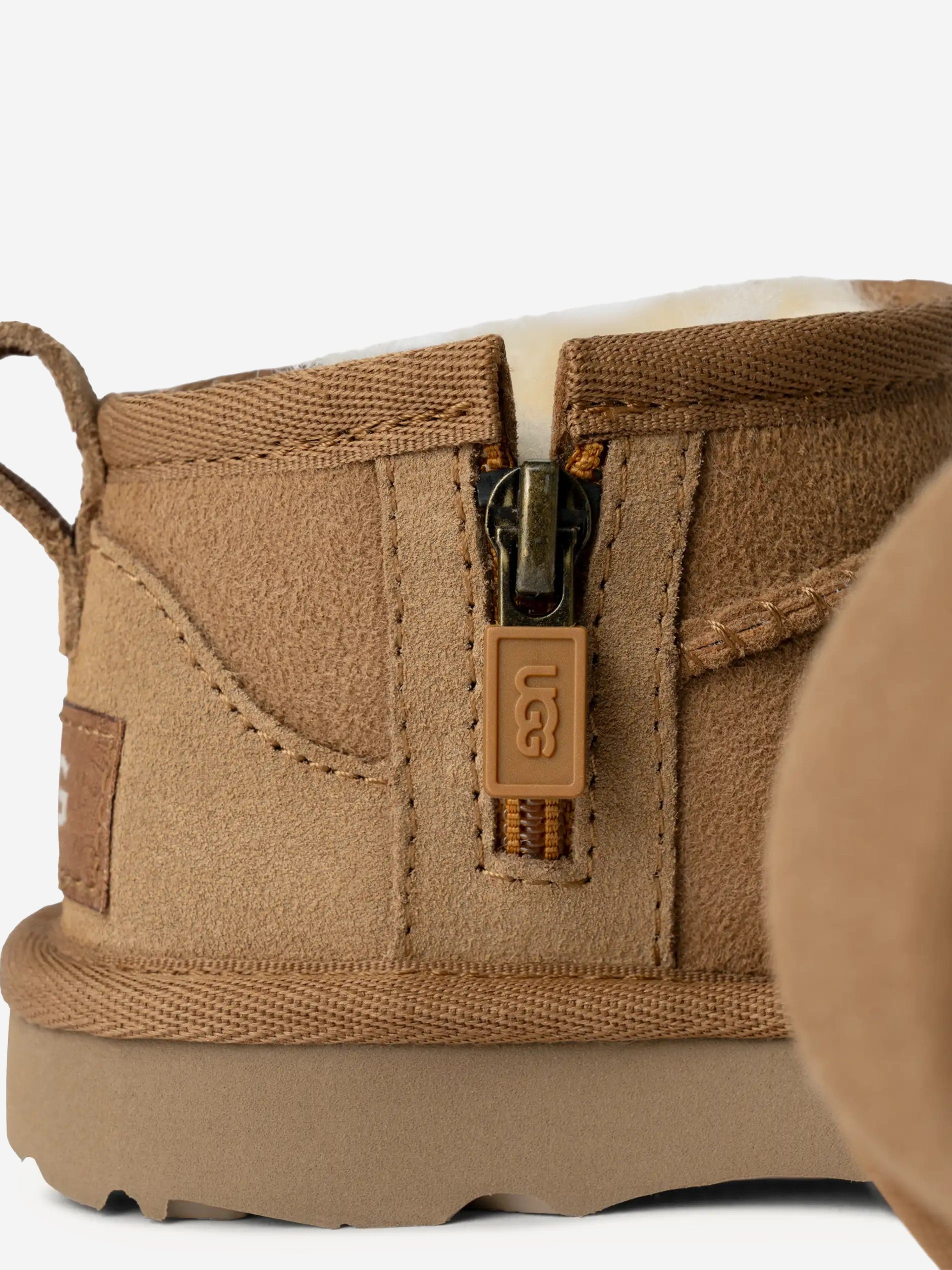 UGG Kids Classic Ultra Mini Boots in Chestnut