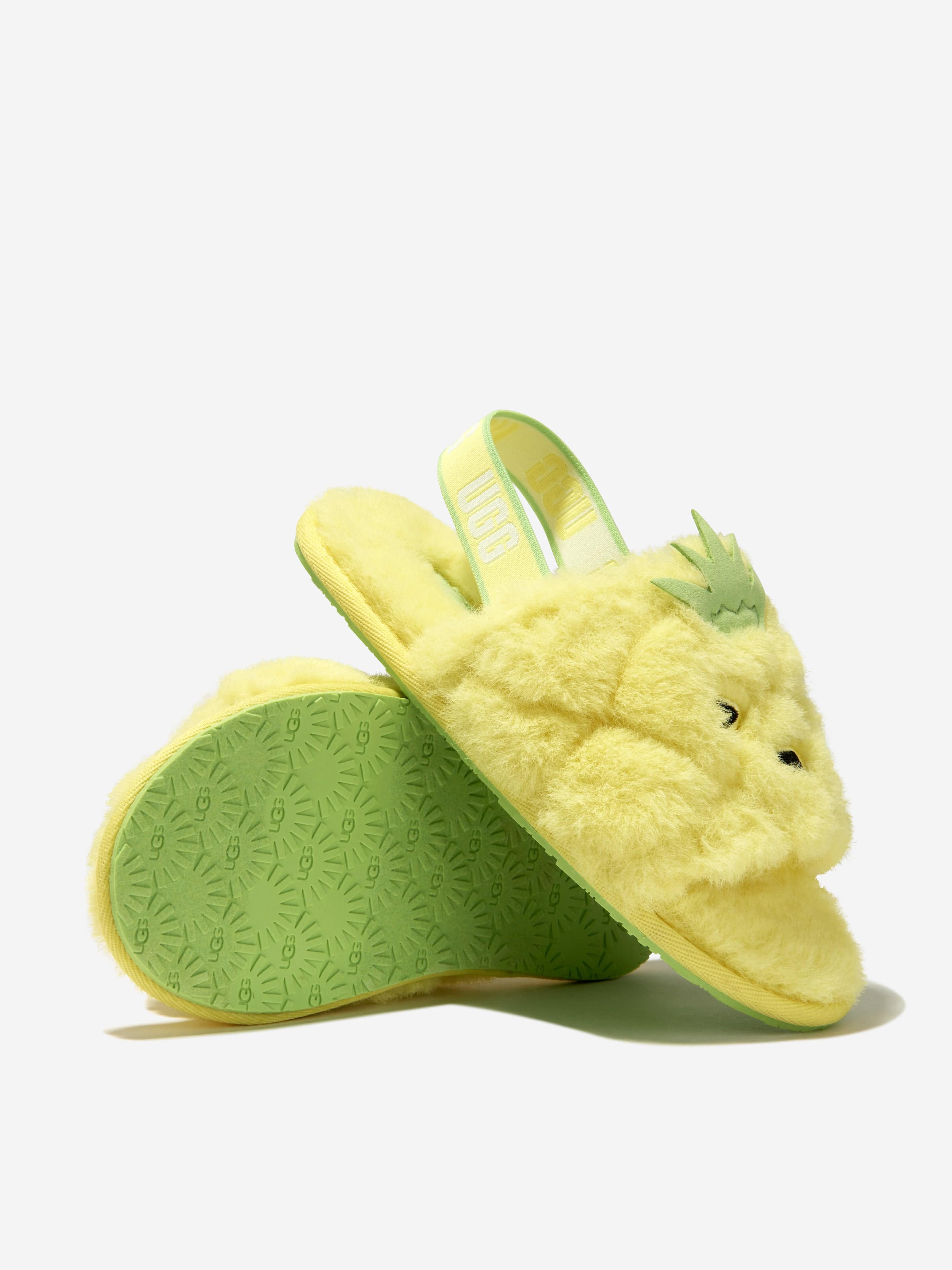 UGG Kids Fluff Yeah Pineapple Stuffie Slippers in Yellow