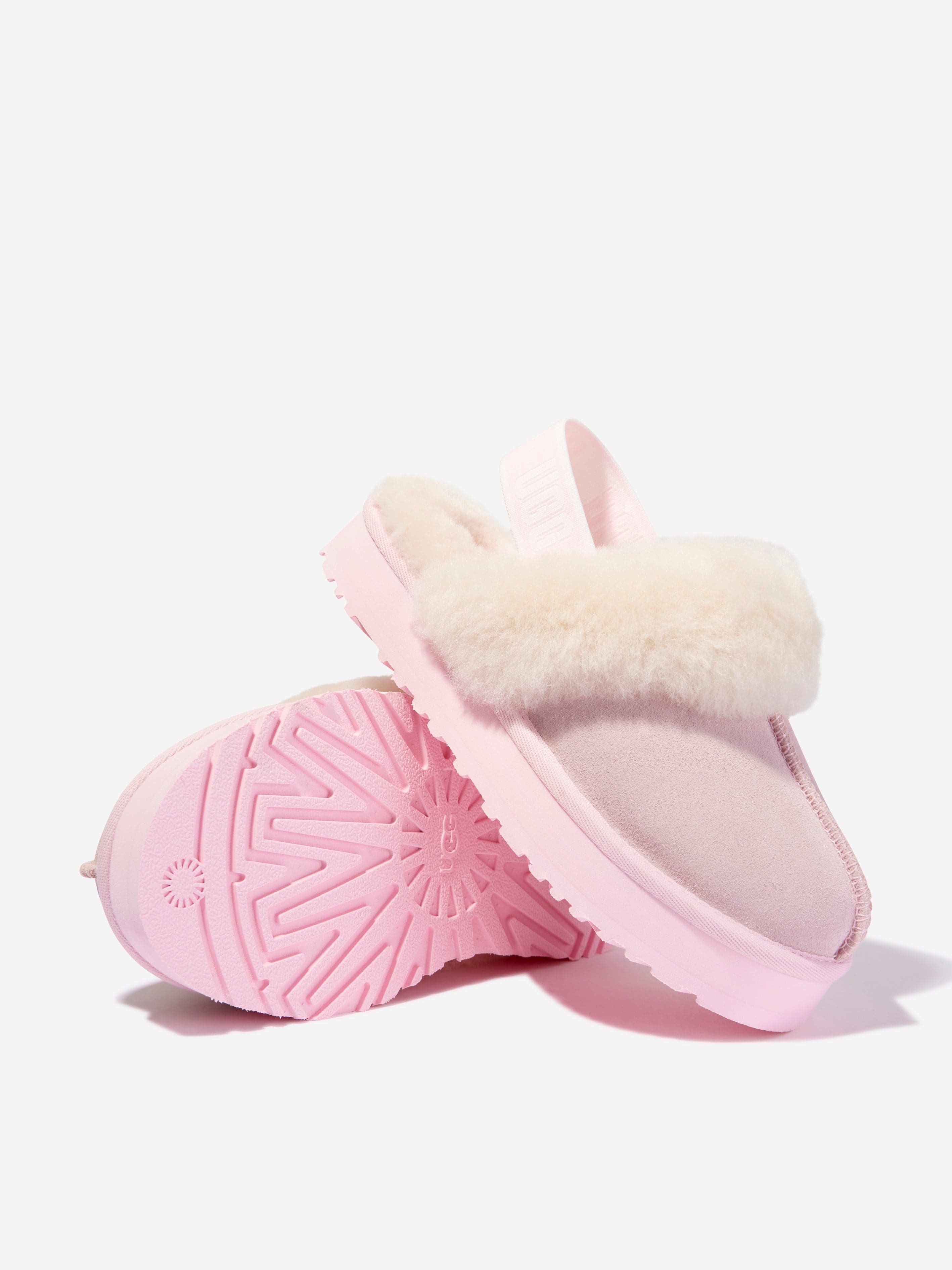 UGG Girls Suede Funkette Slippers in Pink