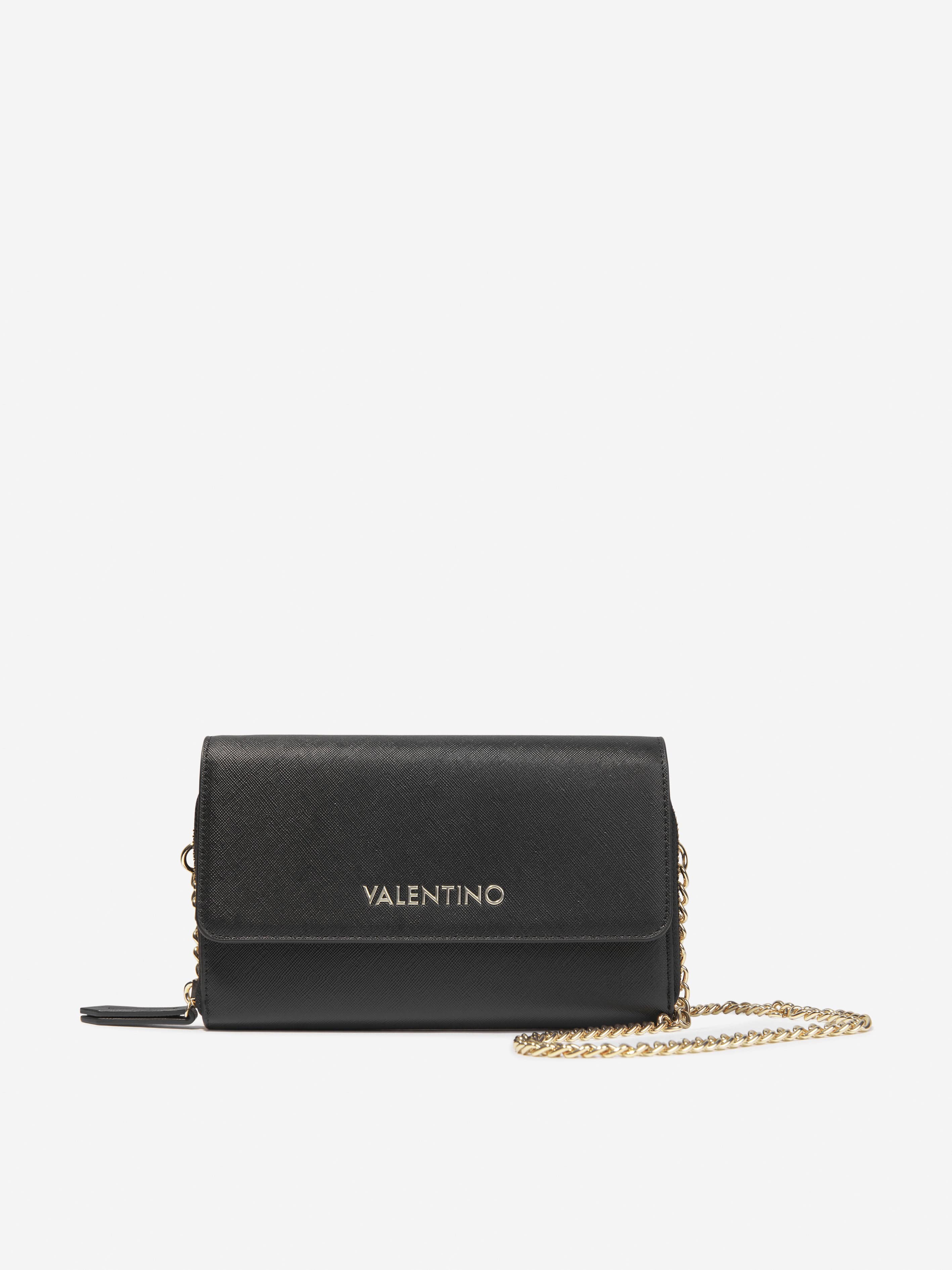 Valentino Girls Zero Wallet With Shoulder Strap in Black (W: 2.5cm)