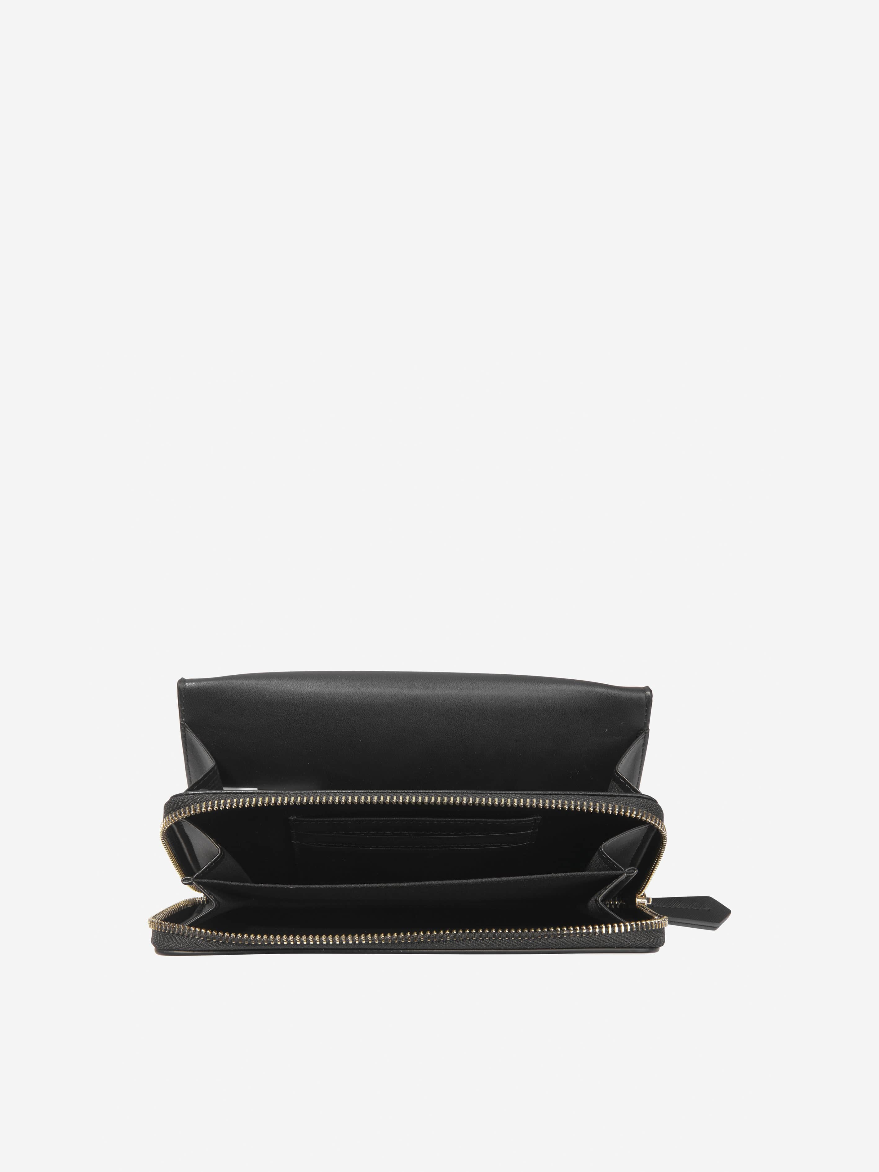 Valentino Girls Zero Wallet With Shoulder Strap in Black (W: 2.5cm)