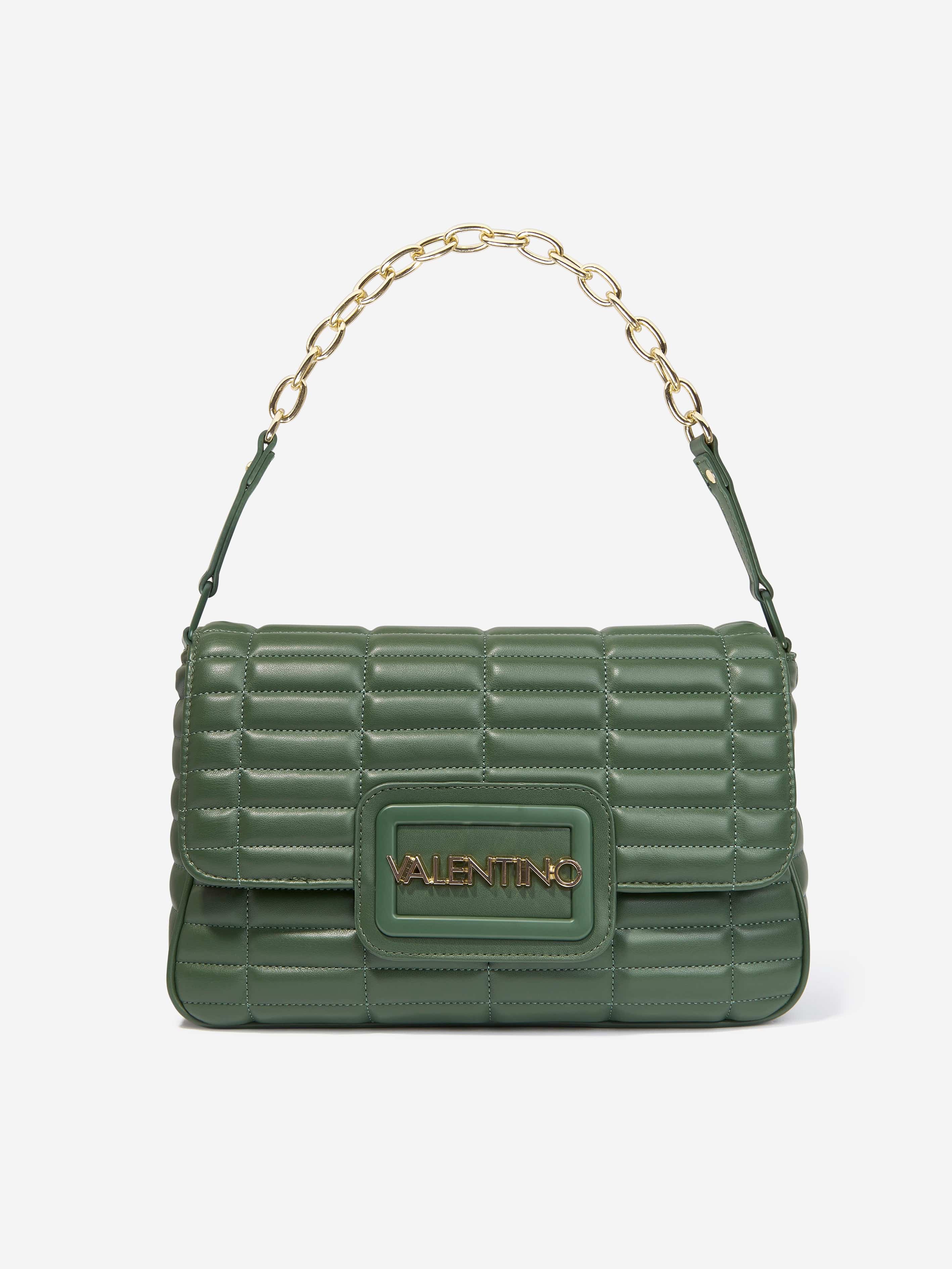 Valentino Girls Quilt Flap Bag in Green (W:30cm)