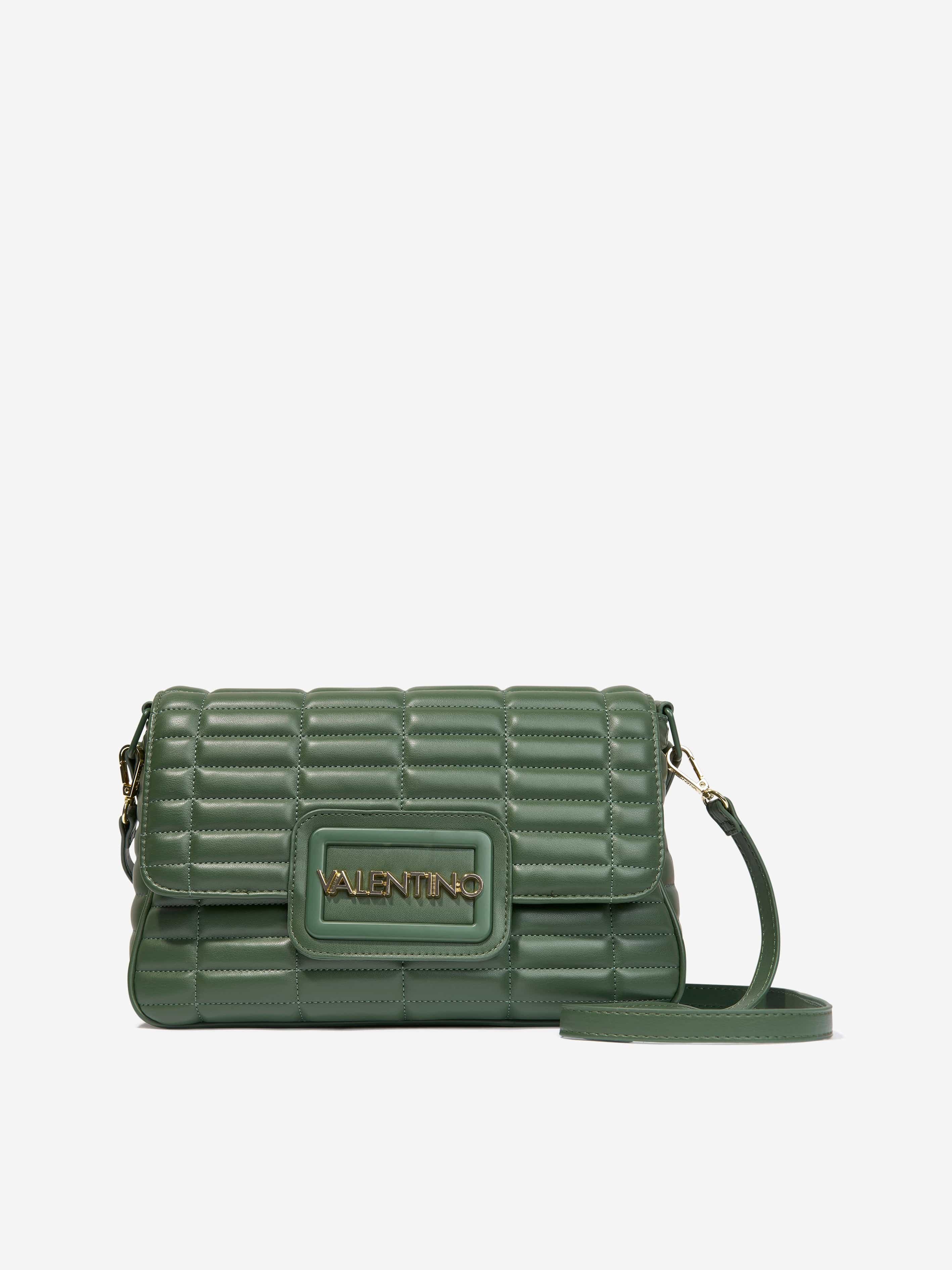 Valentino Girls Quilt Flap Bag in Green (W:30cm)