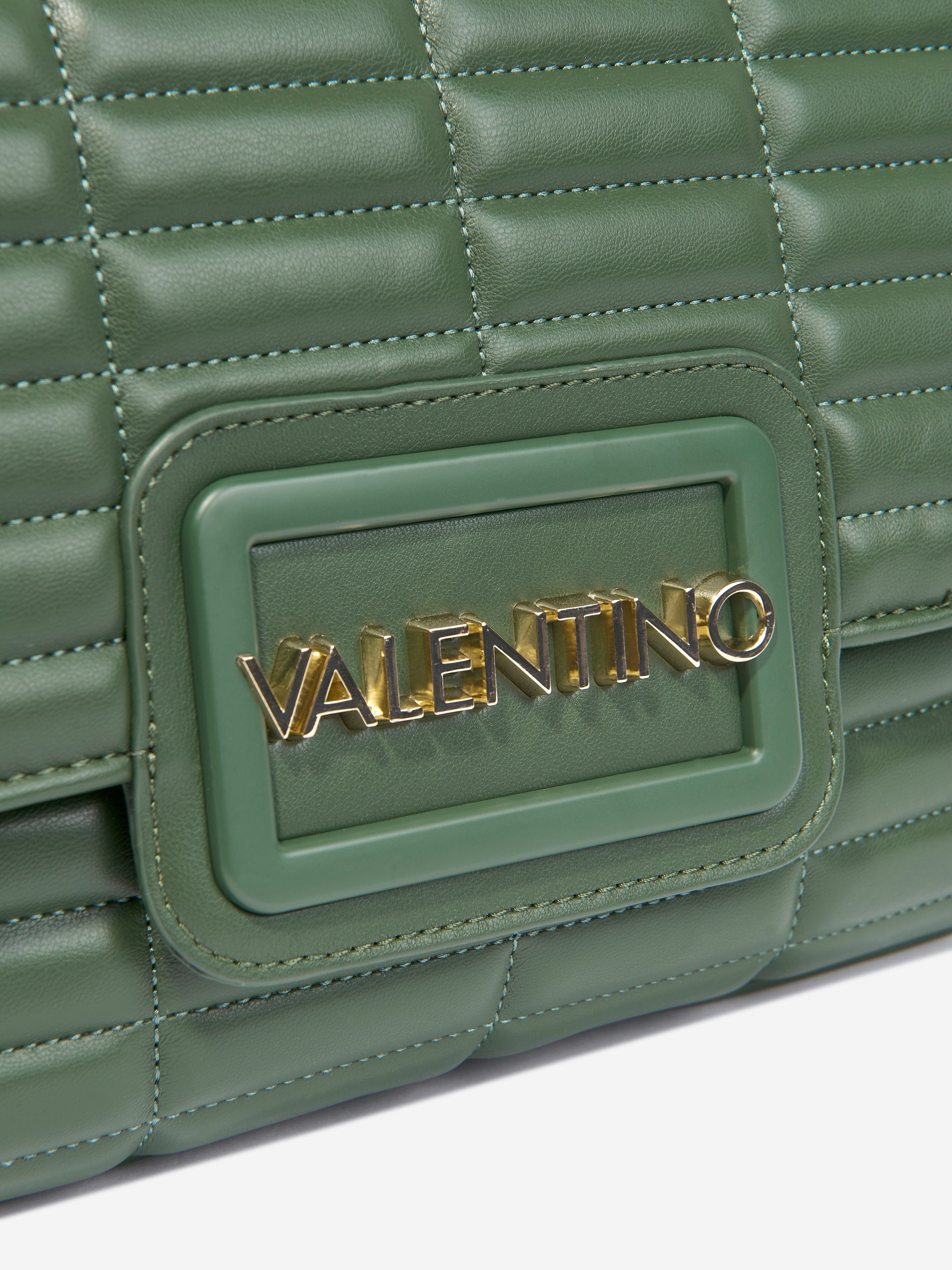 Valentino Girls Quilt Flap Bag in Green (W:30cm)