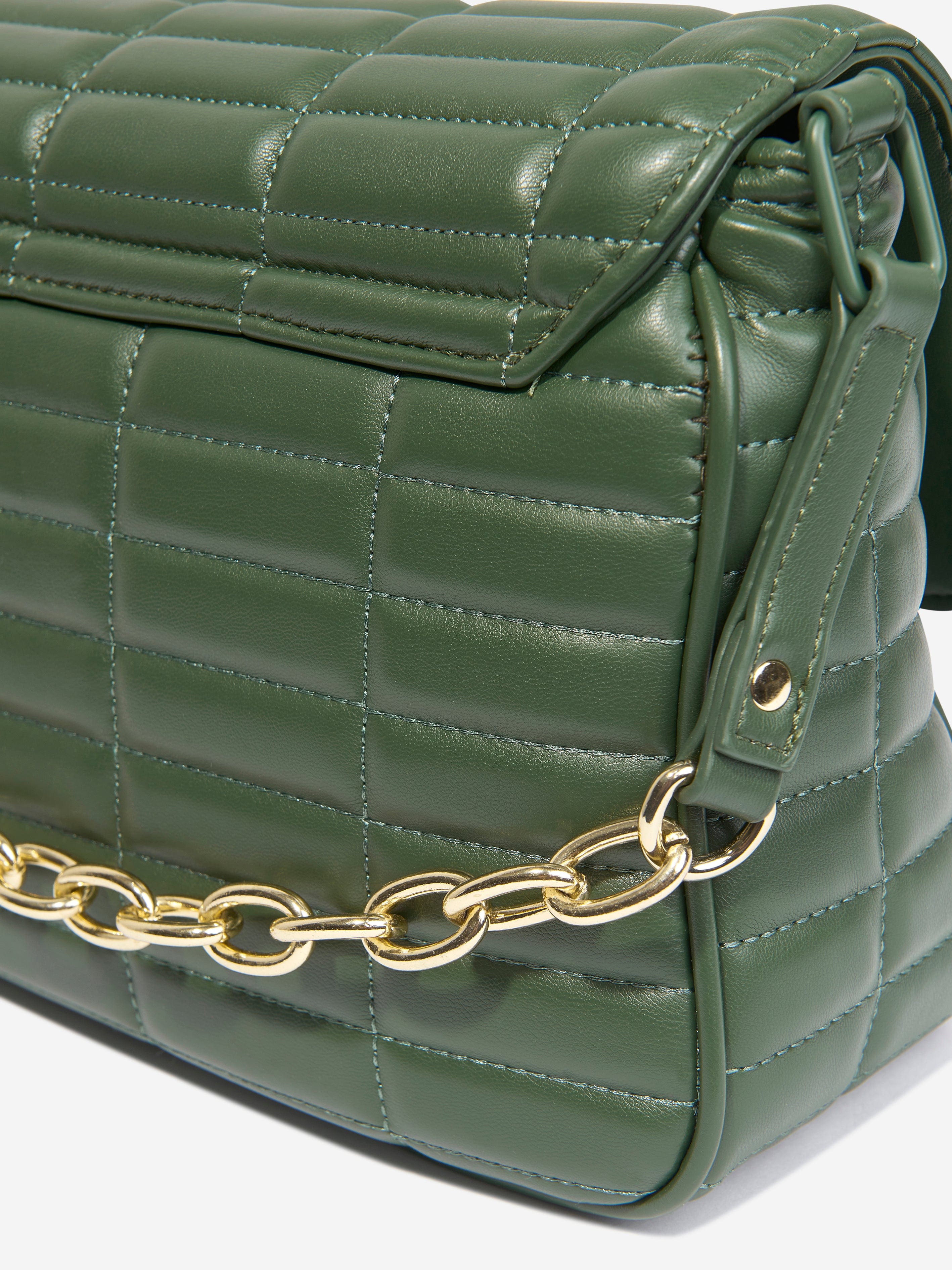 Valentino Girls Quilt Flap Bag in Green (W:30cm)