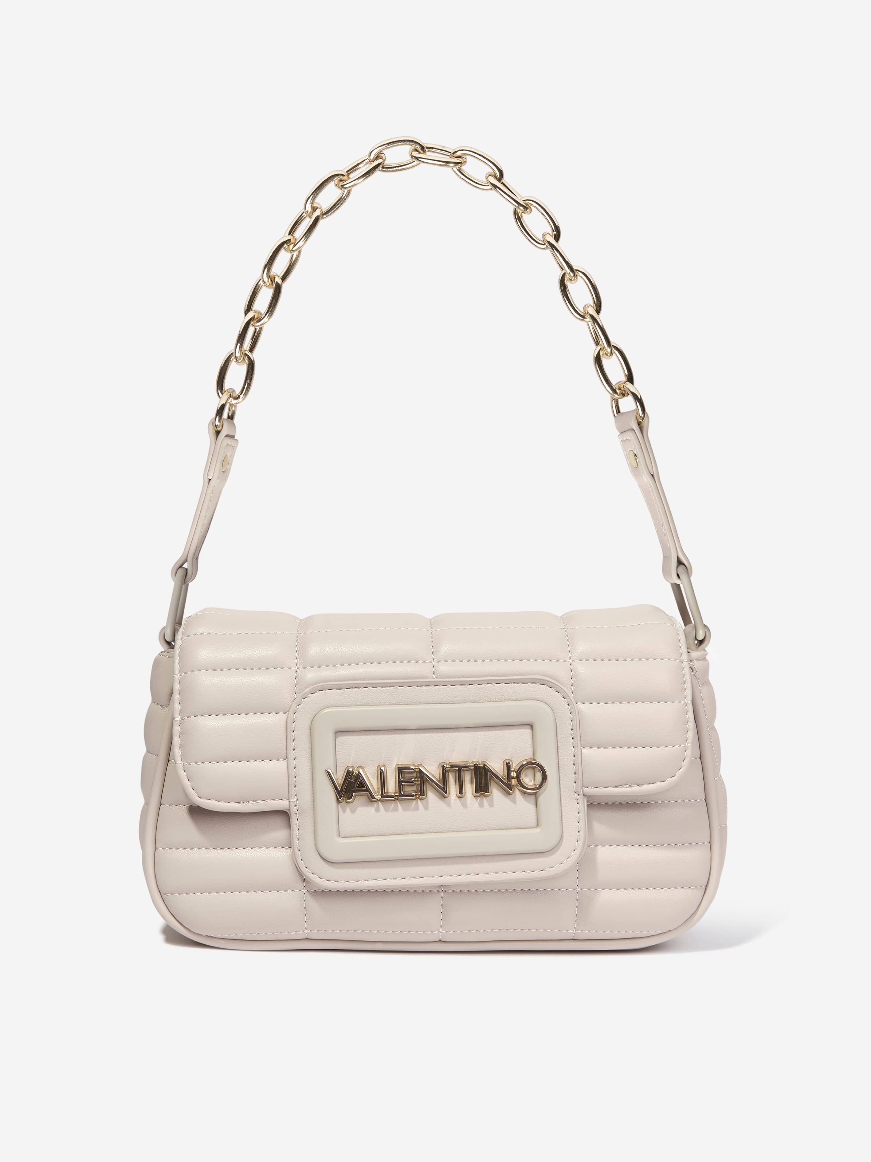 Valentino Girls Quilt Flap Bag in Beige (W:23cm)