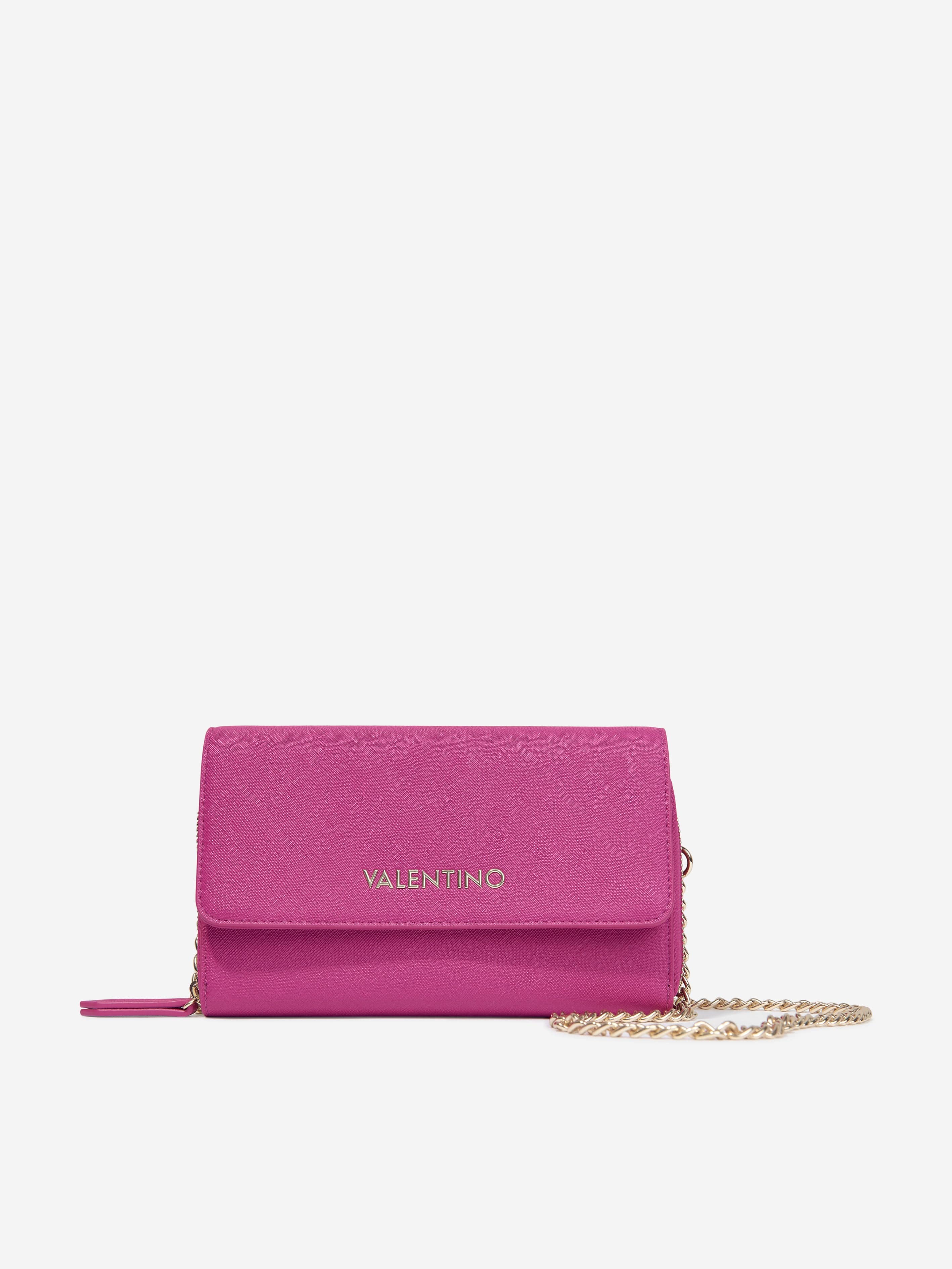 Valentino Girls Zero Wallet With Shoulder Strap in Pink (W:20cm)