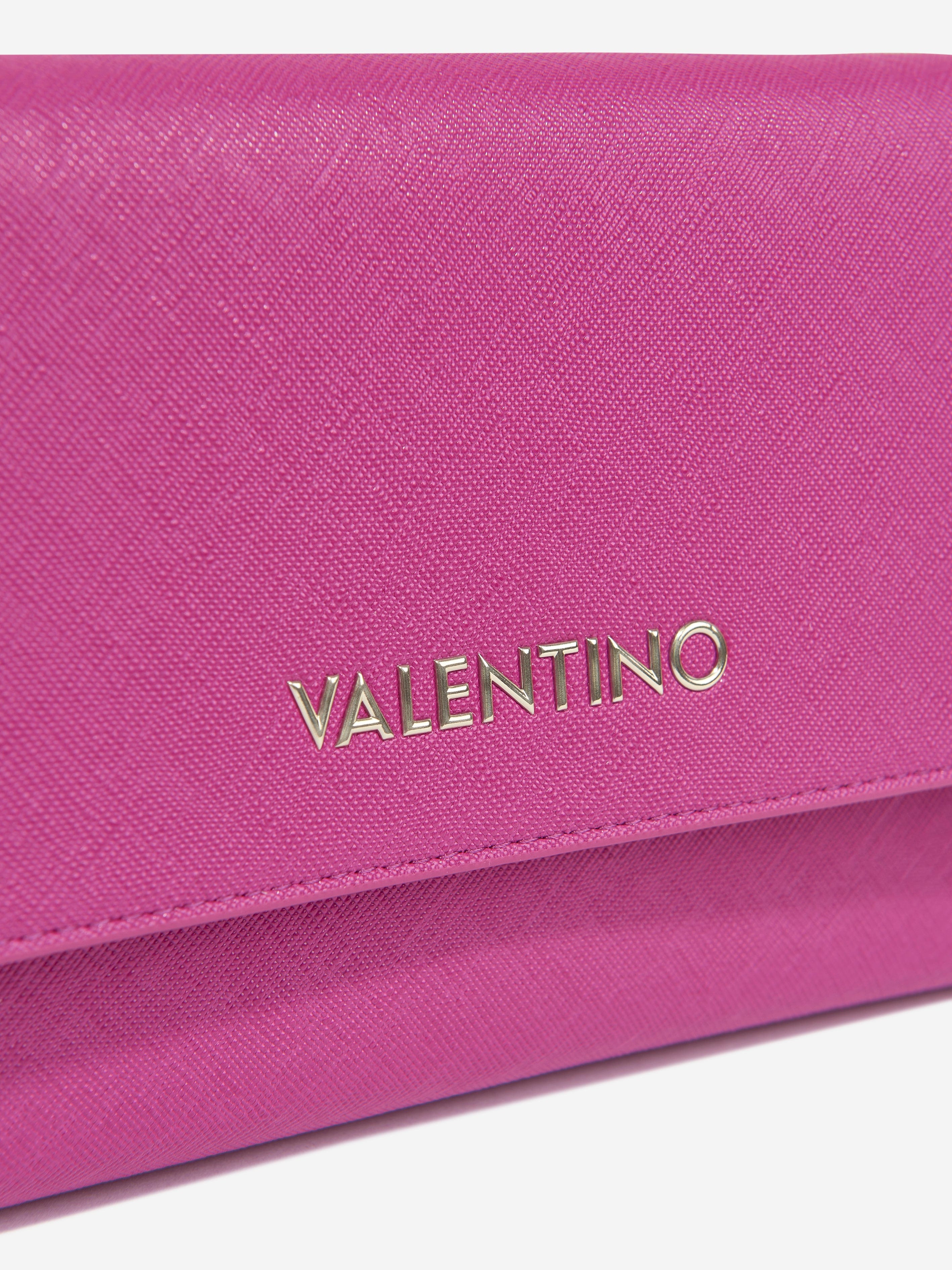 Valentino Girls Zero Wallet With Shoulder Strap in Pink (W:20cm)