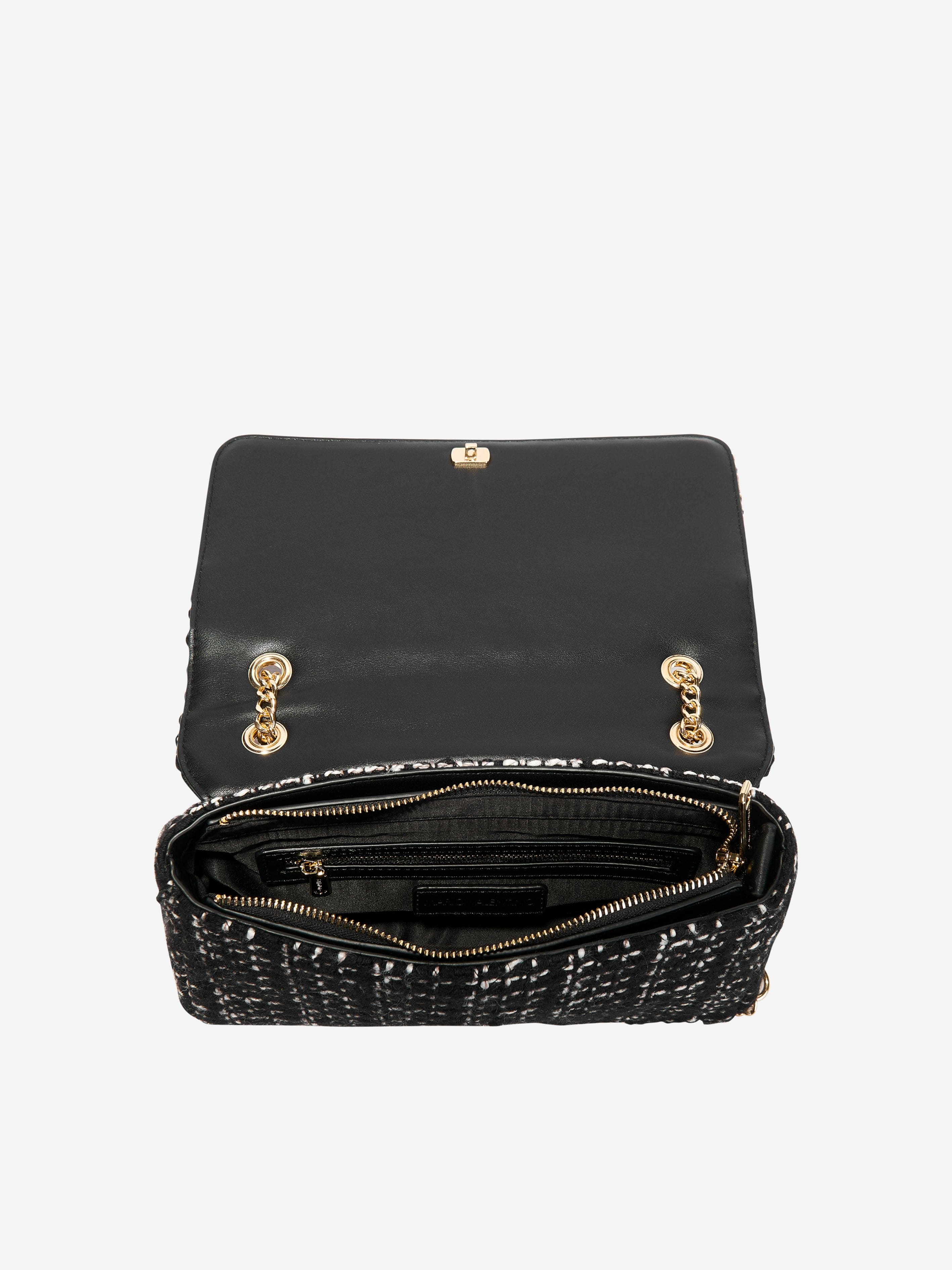 Valentino Tweed Flap Bag in Black (25.5cm)