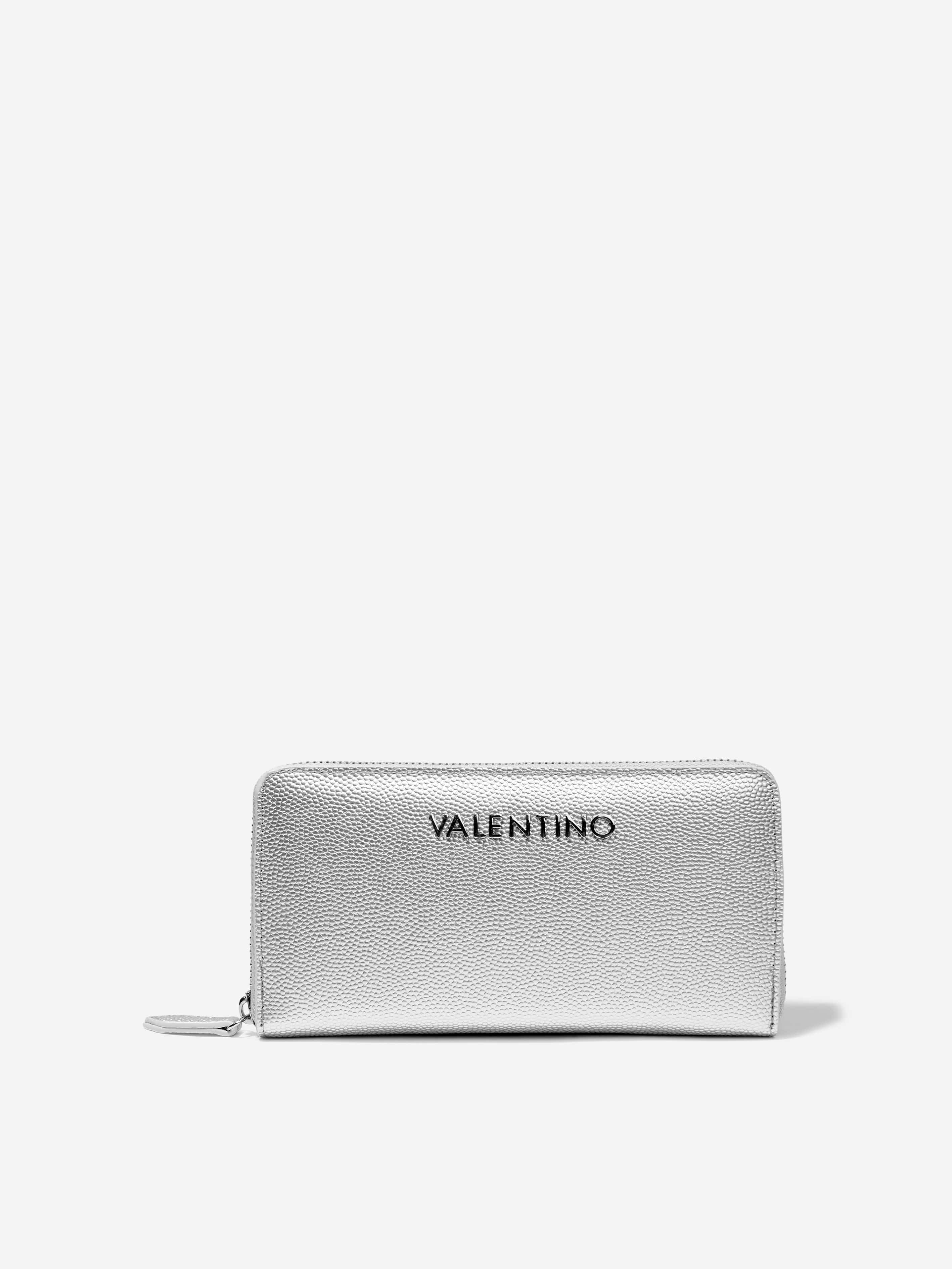 Valentino Girls Divina Zip Around Wallet in Silver