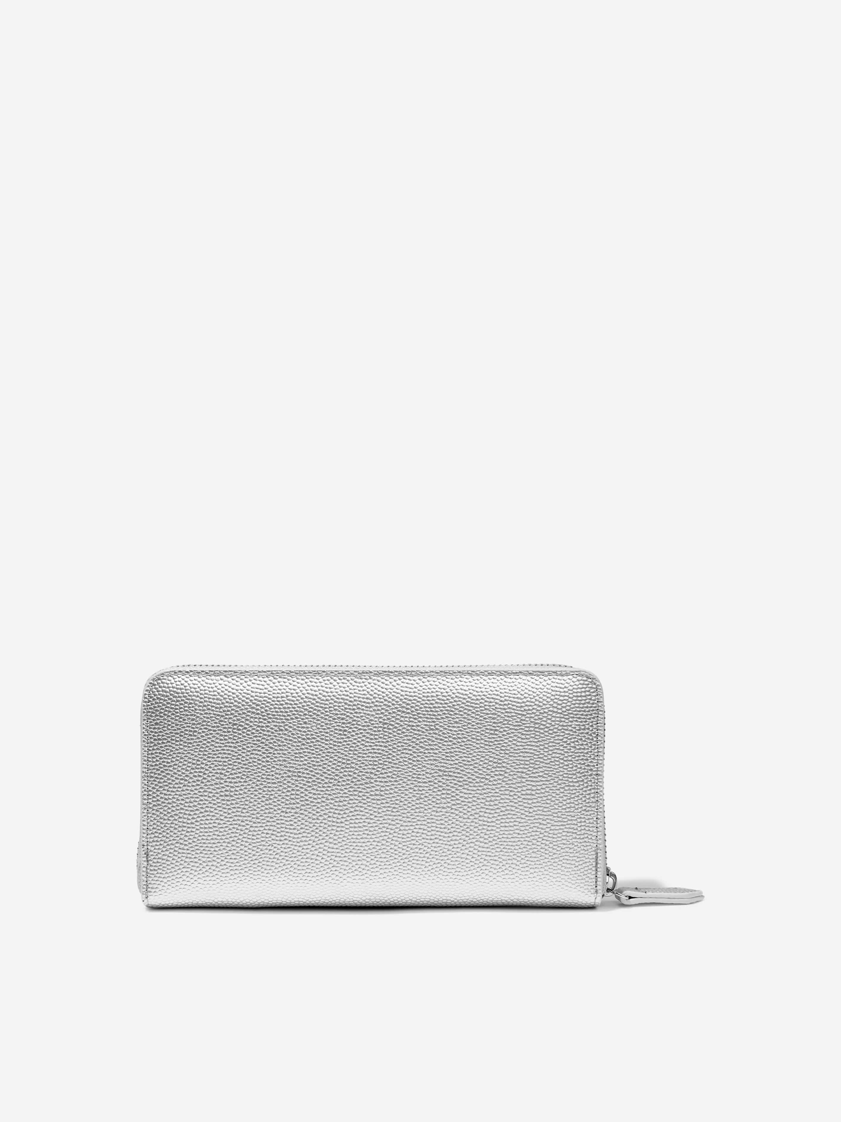 Valentino Girls Divina Zip Around Wallet in Silver