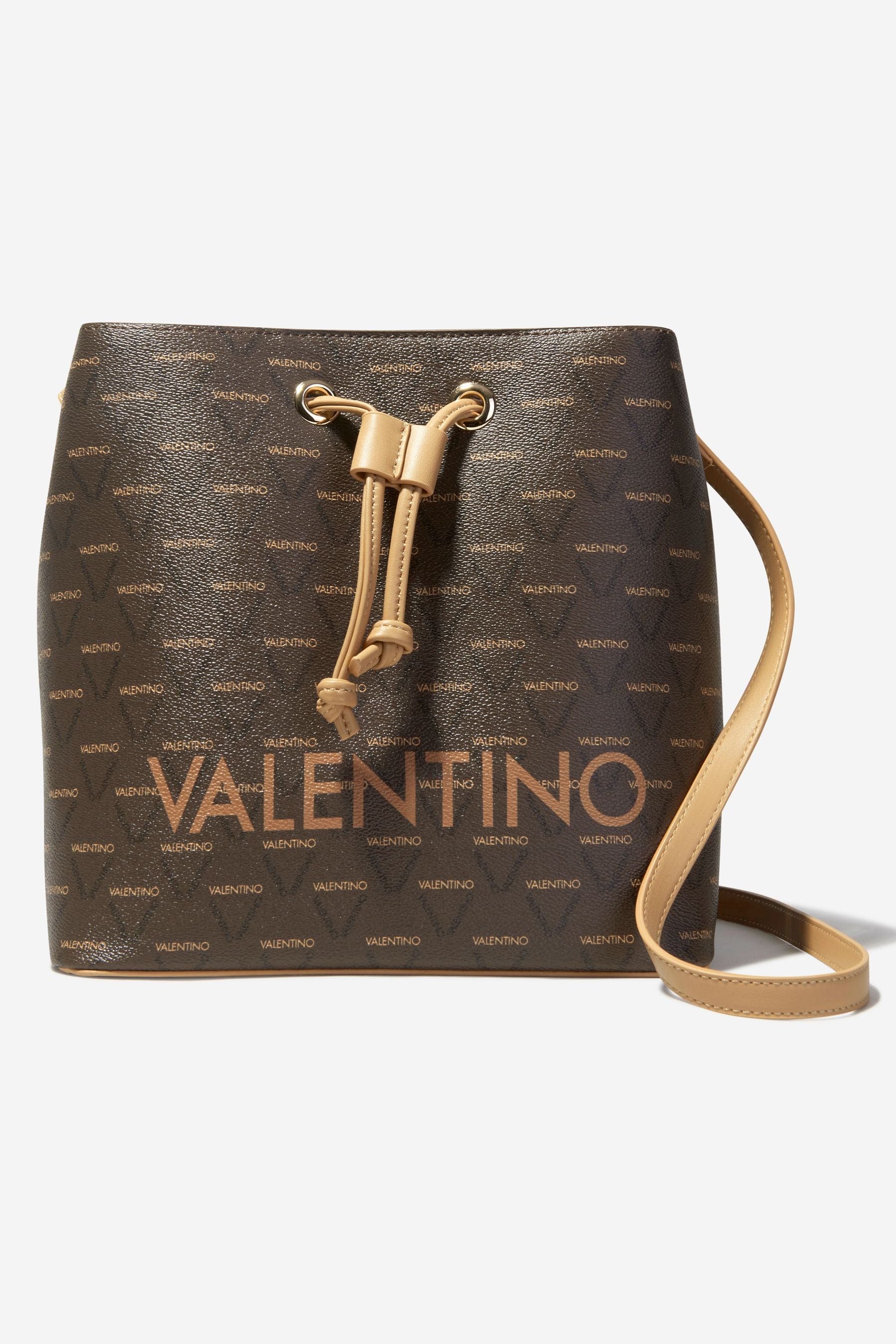 Valentino Girls Liuto Bucket Bag in Brown