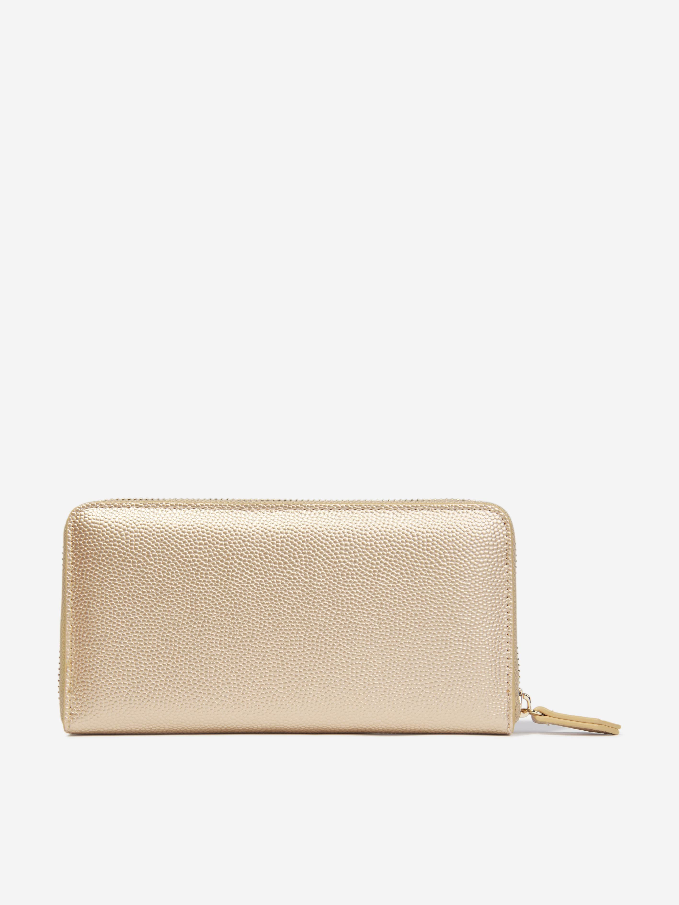 Valentino Girls Divina Zip Around Wallet in Gold