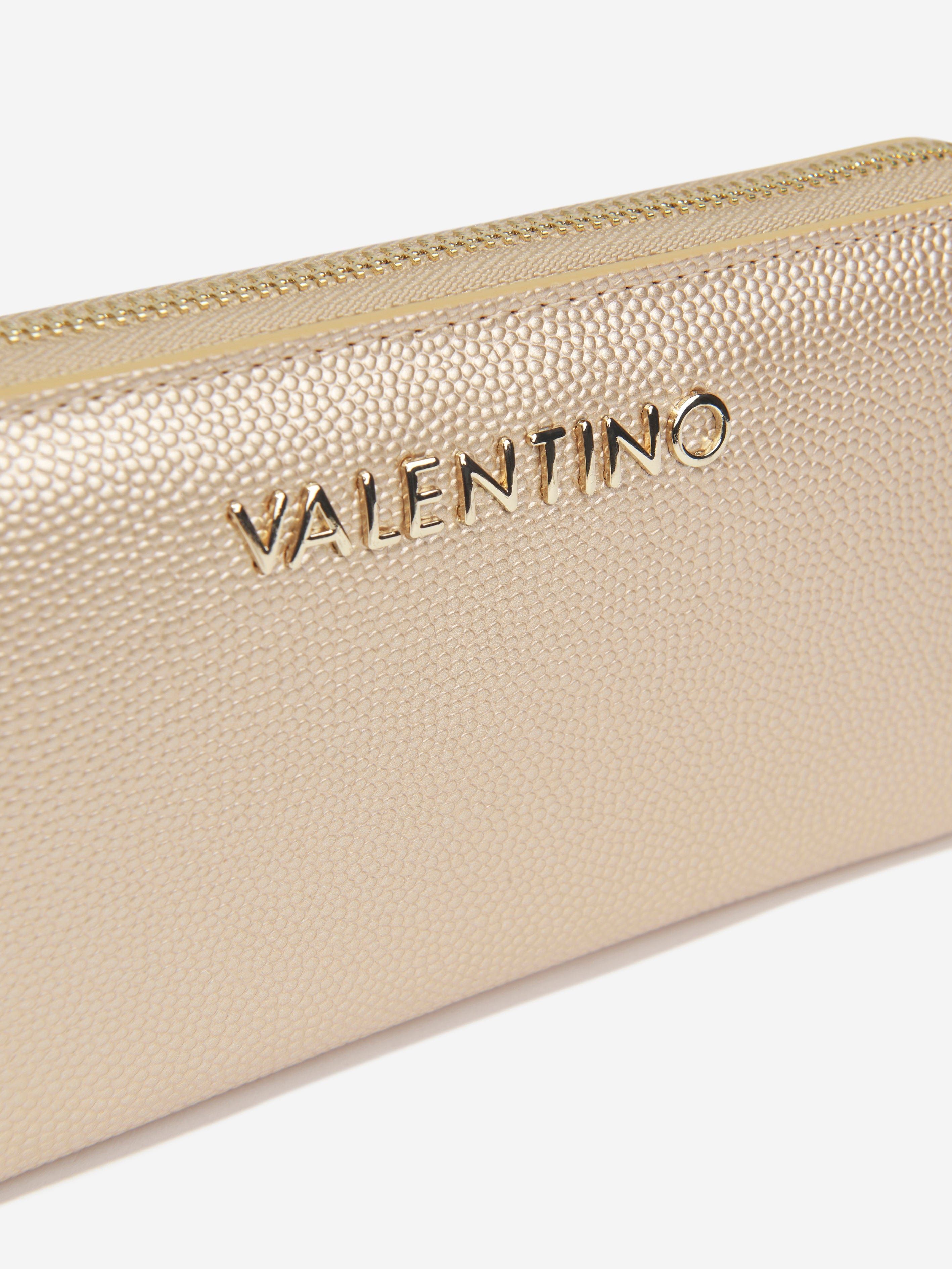 Valentino Girls Divina Zip Around Wallet in Gold