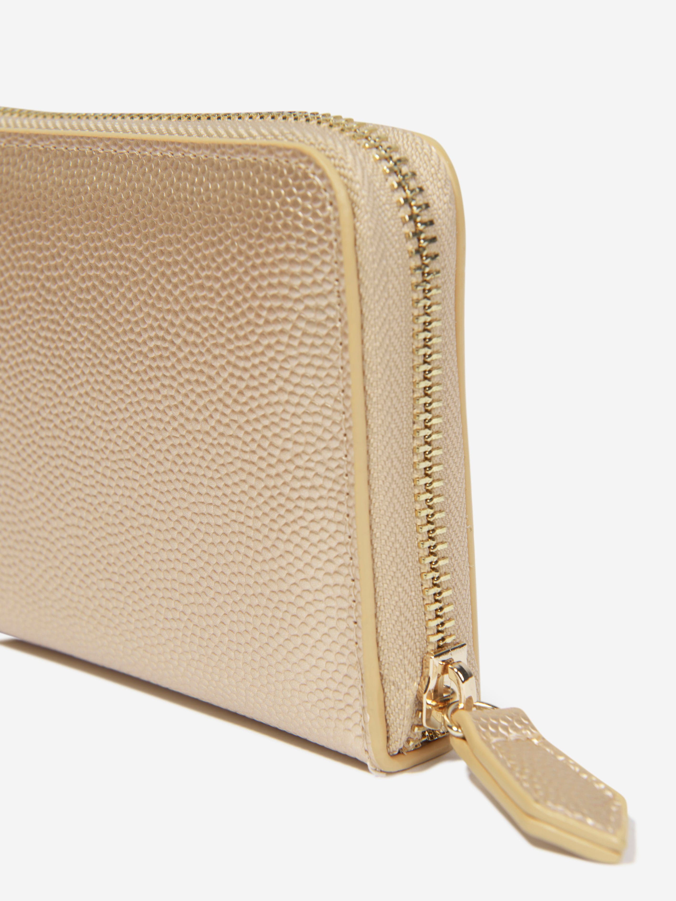 Valentino Girls Divina Zip Around Wallet in Gold