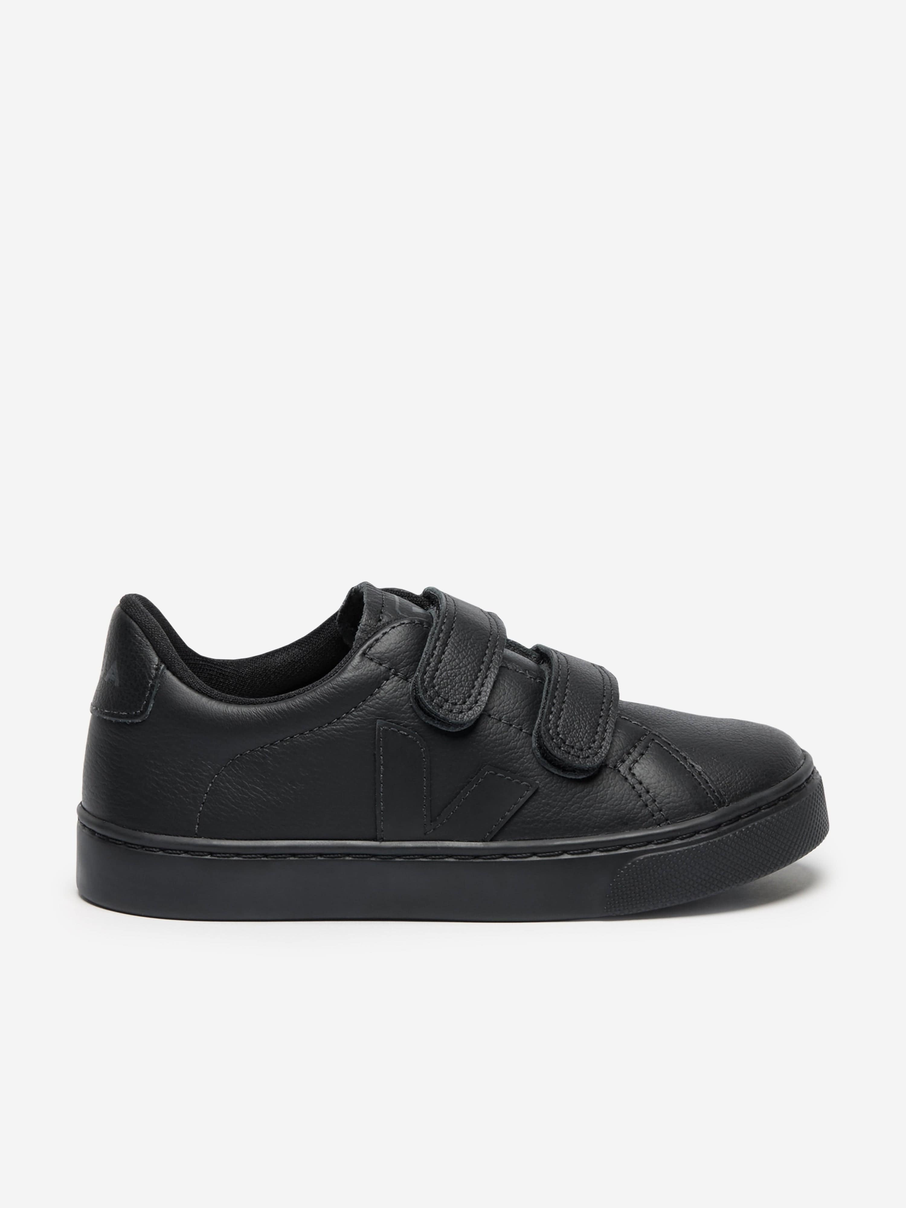 Veja Kids Leather Small Esplar Trainers in Black