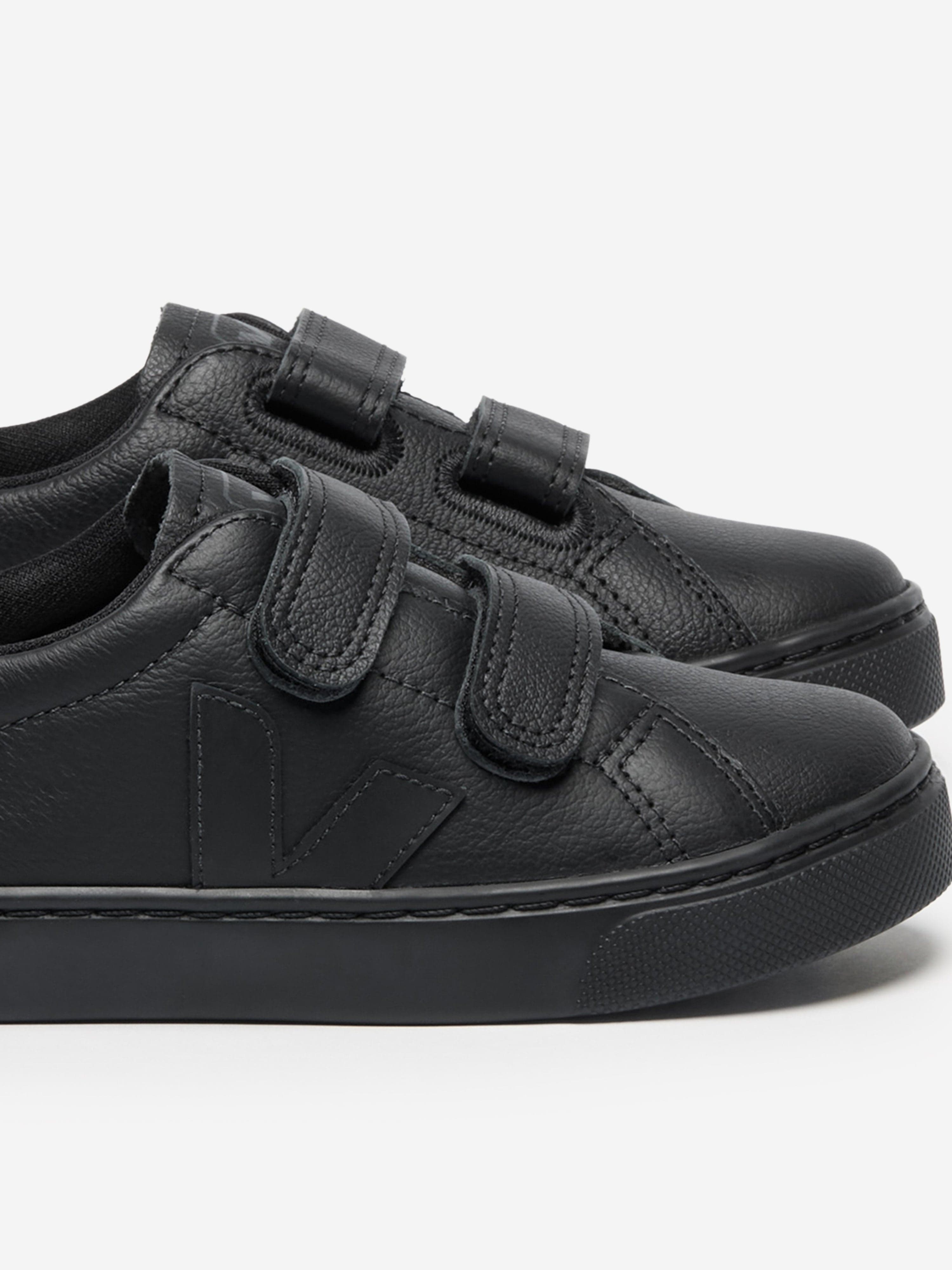 Veja Kids Leather Small Esplar Trainers in Black