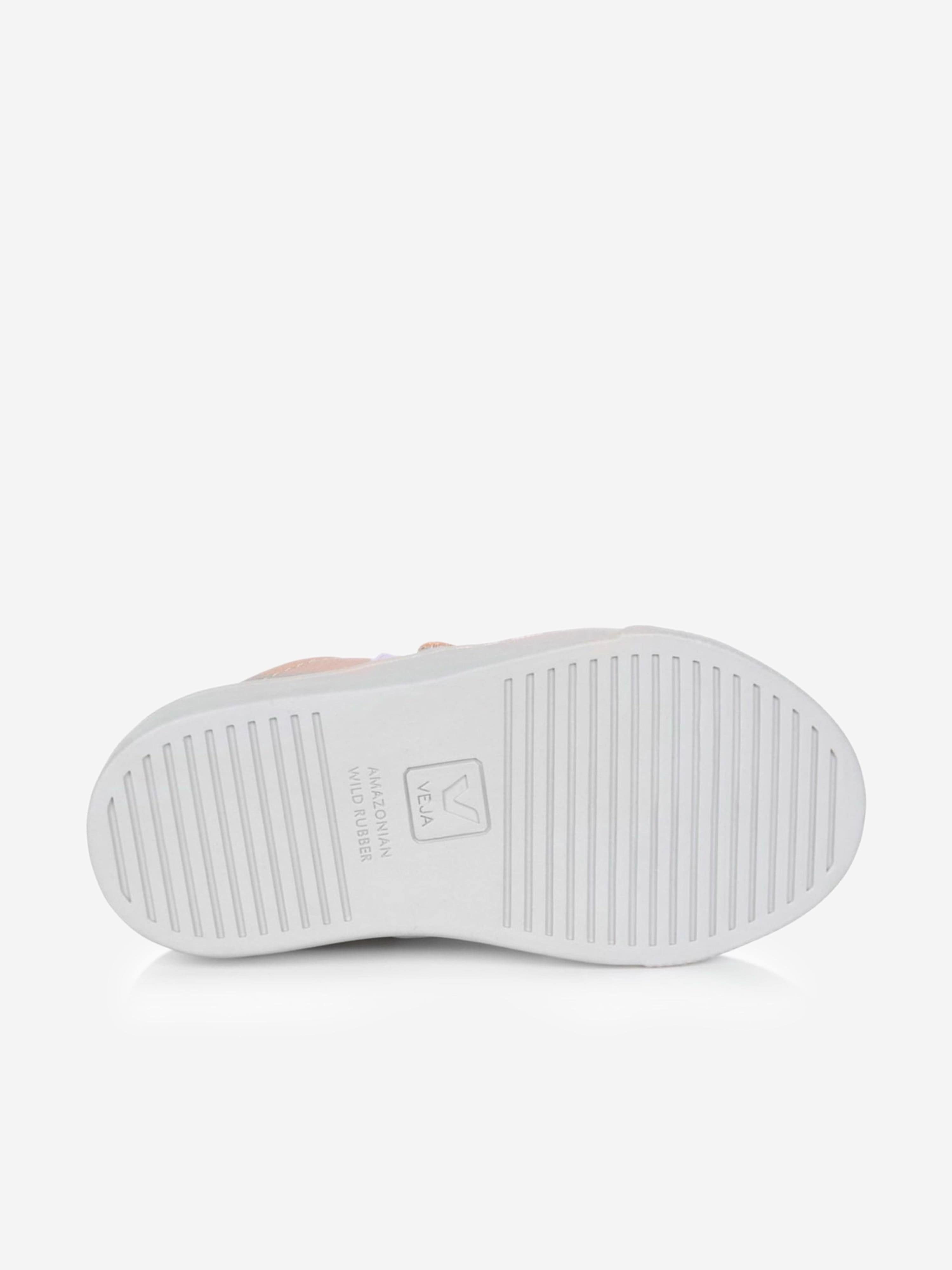 Veja Girls Leather Velcro Strap Trainers