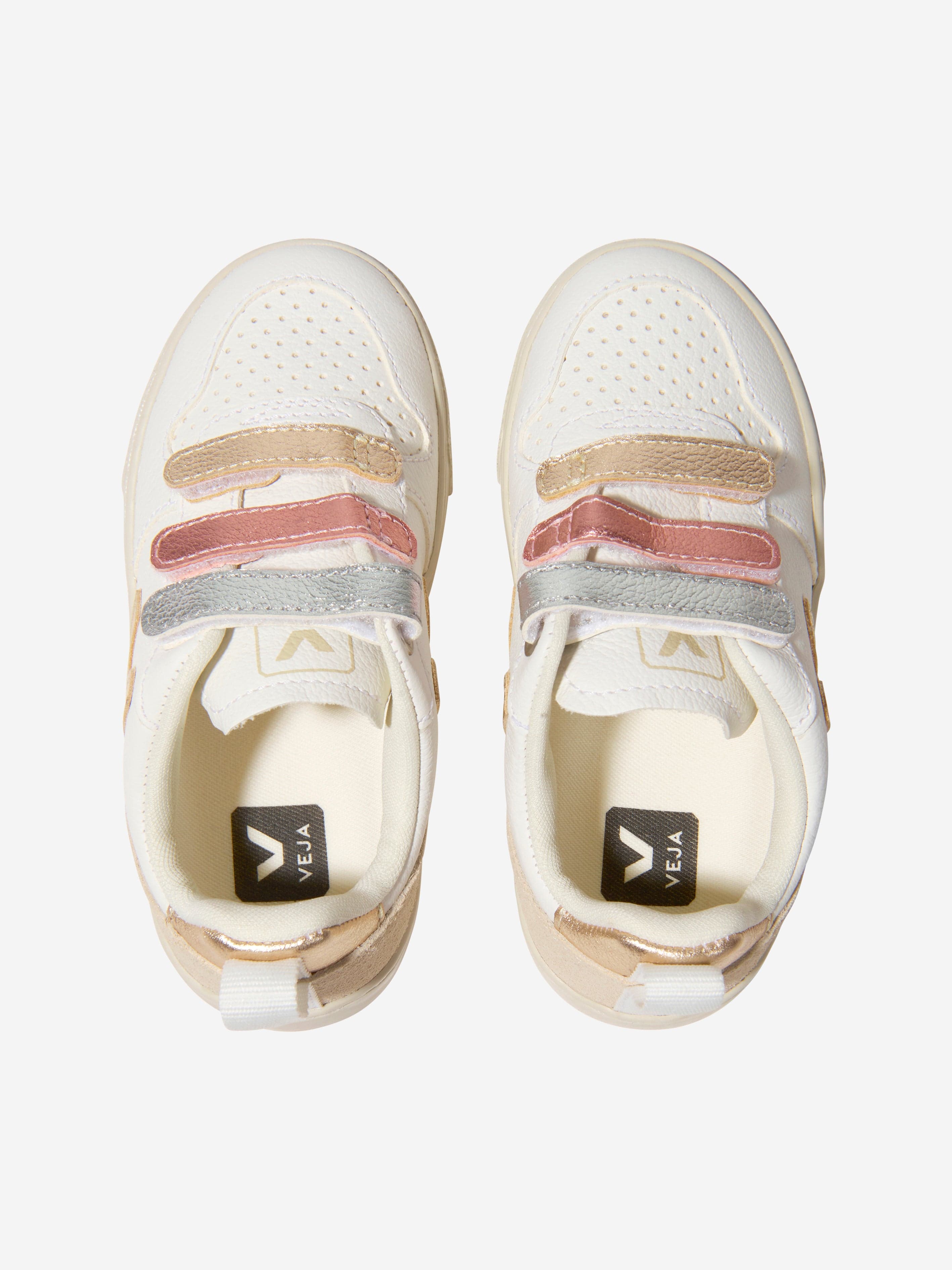 Veja Girls ChromeFree Leather V-10 Trainers in Multicolour