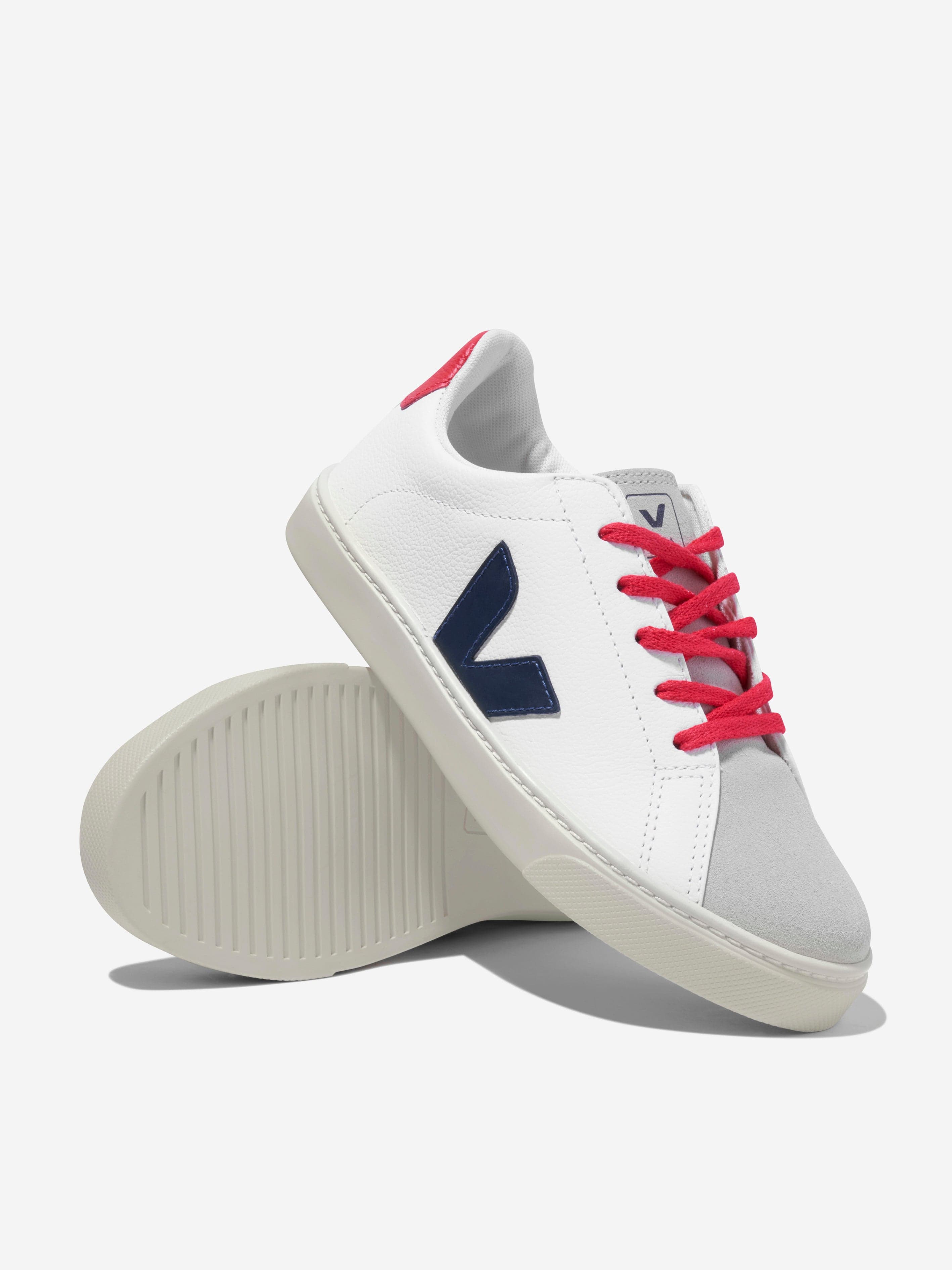 Veja Kids Small Esplar Lace Up Trainers in White