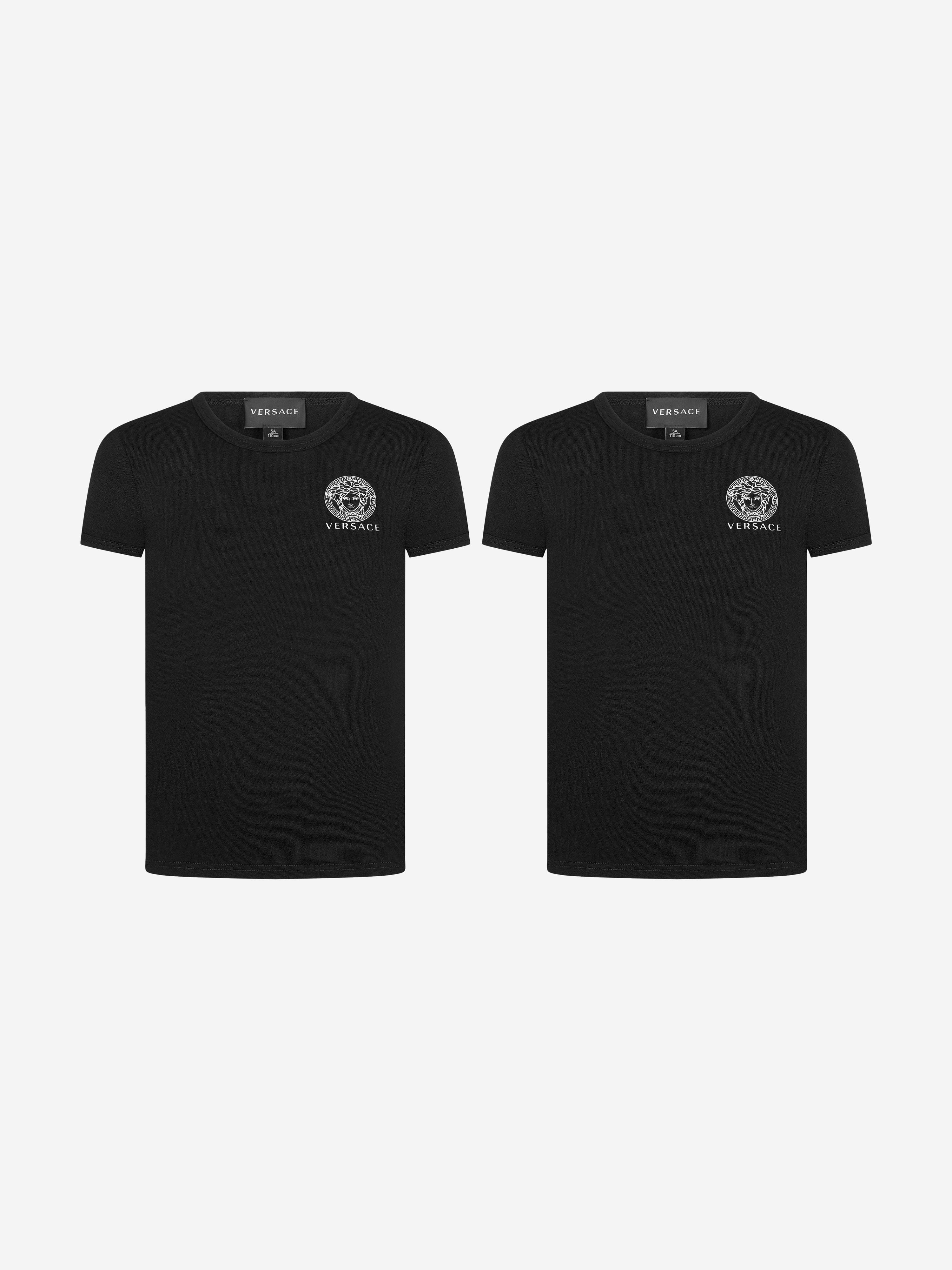 Versace Boys Cotton Medusa Logo T-Shirts (2 Pack)