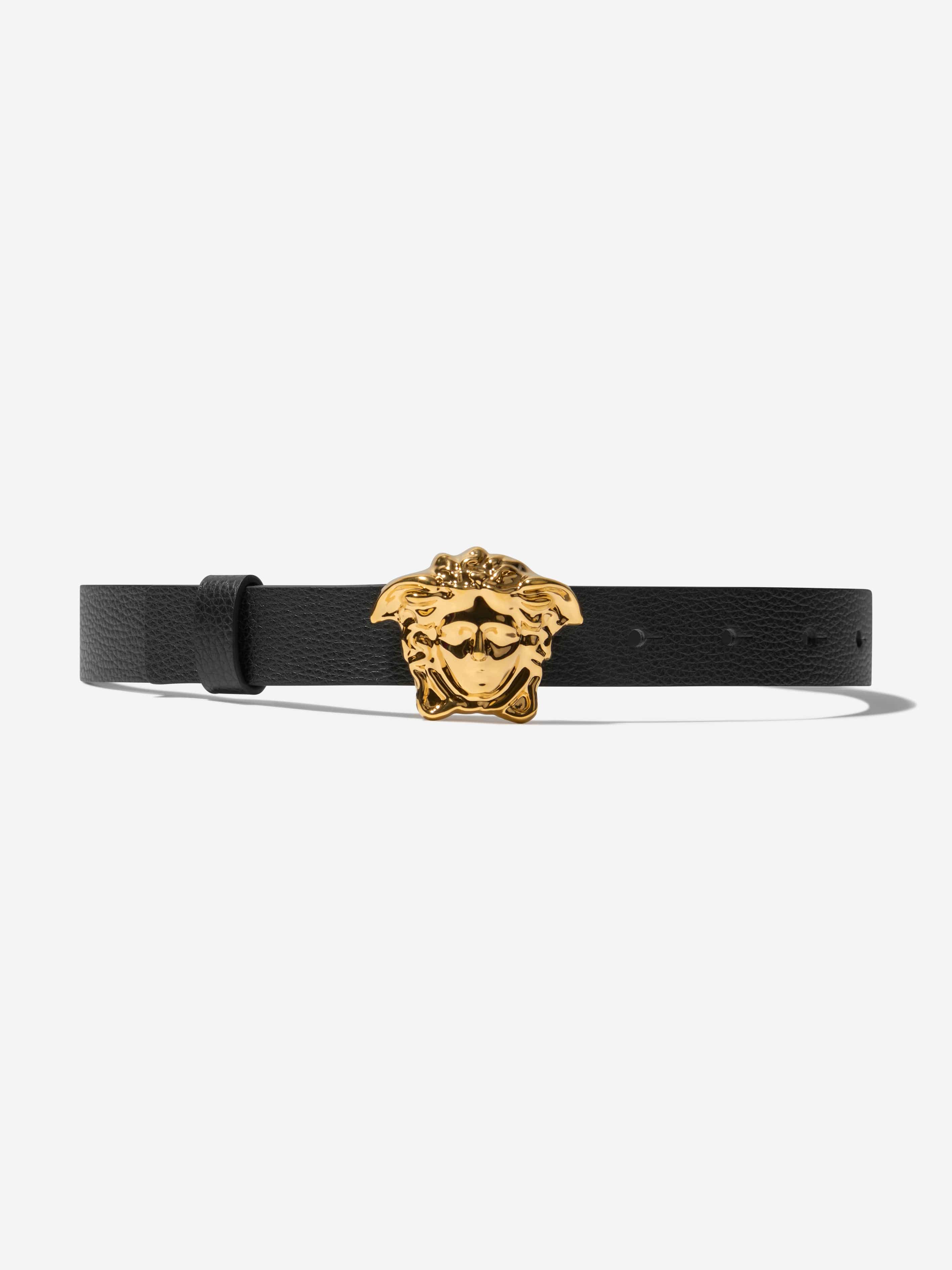 Versace Kids Leather Logo Buckle Belt