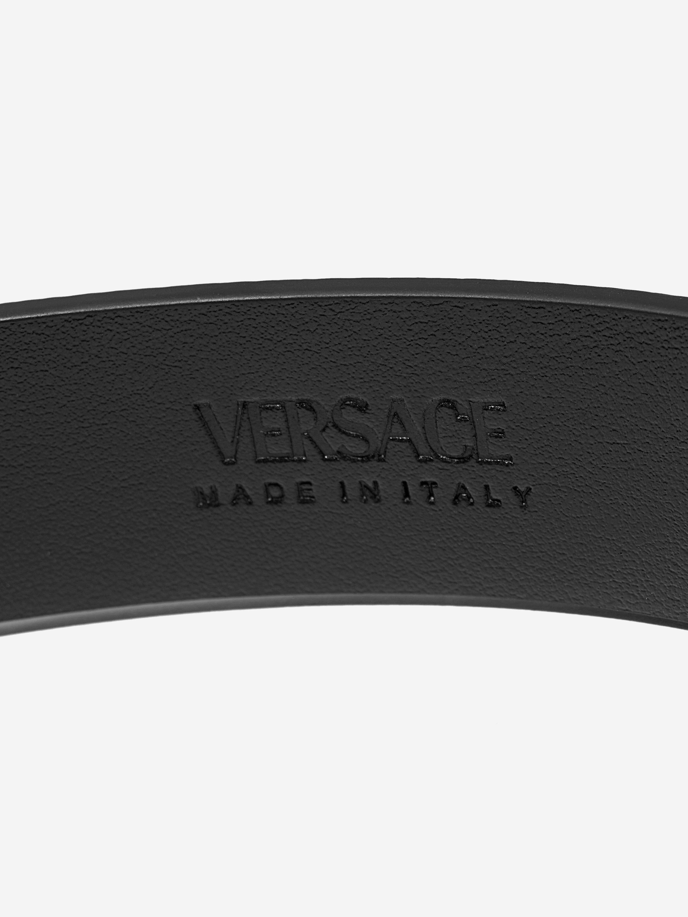 Versace Kids Leather Logo Buckle Belt