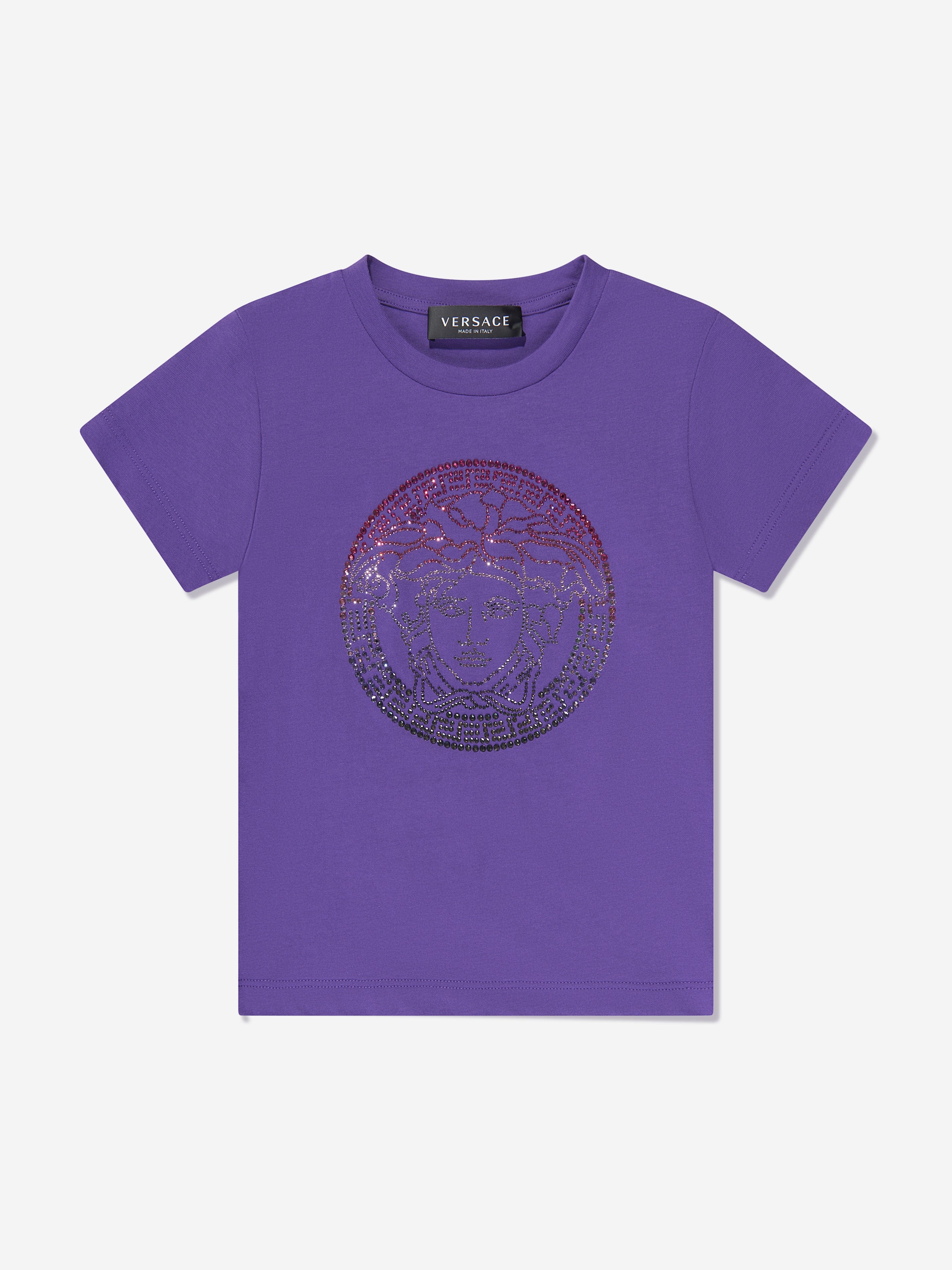 Versace Girls Medusa Logo T-Shirt in Purple