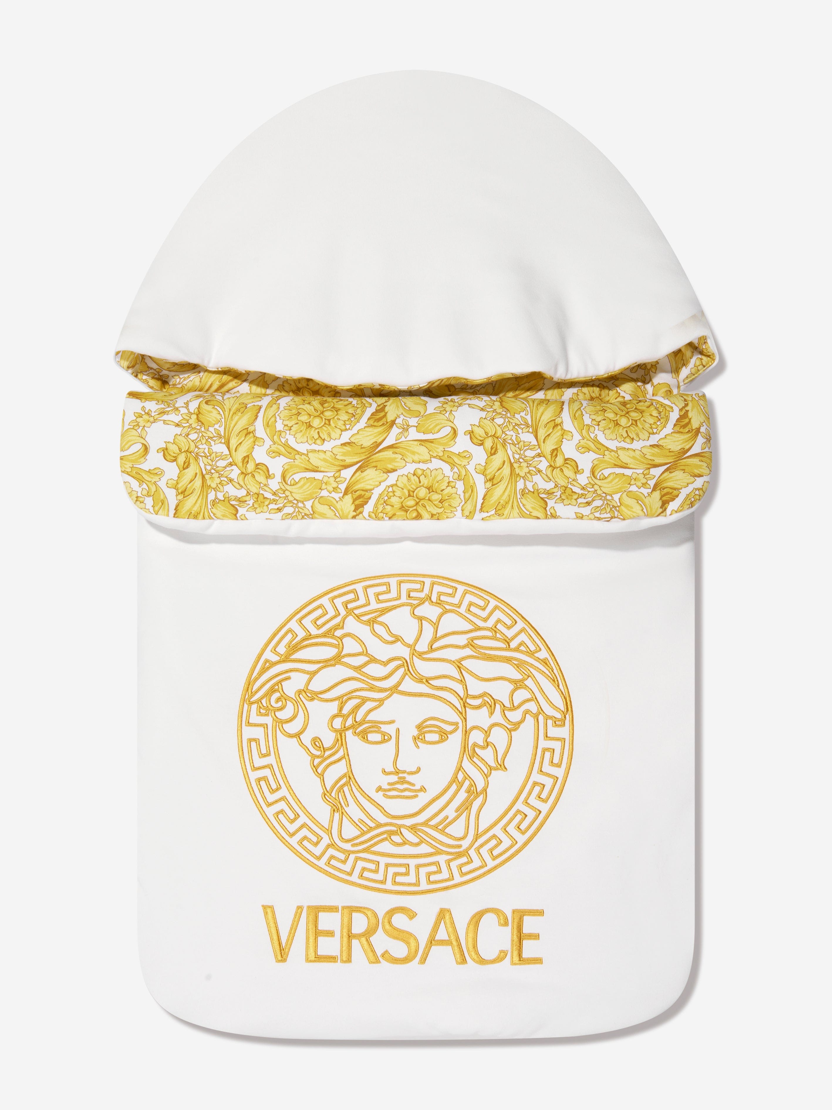 Versace Baby Barocco Logo Nest in White