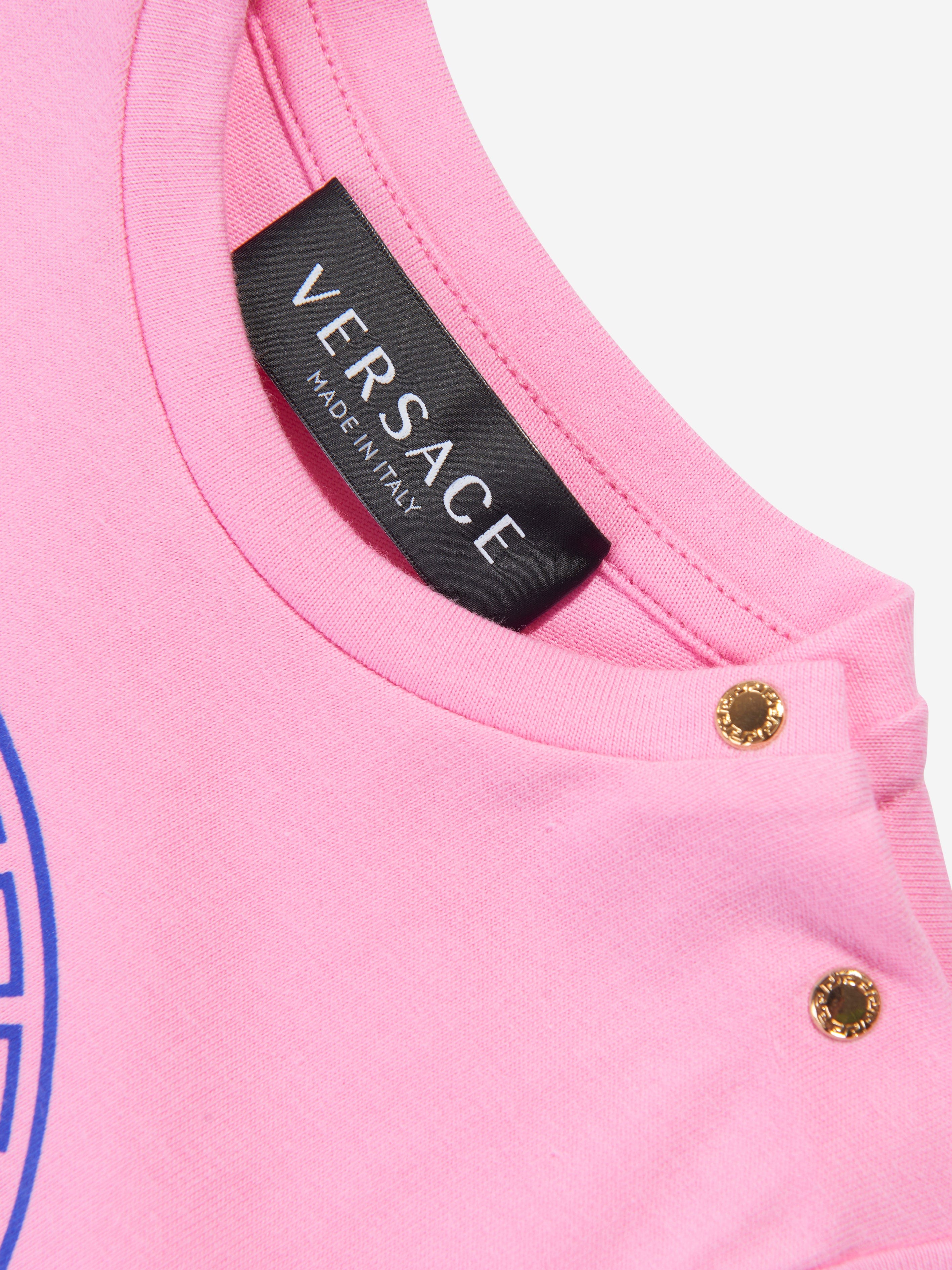 Versace Baby Girls Medusa Logo T-Shirt in Pink