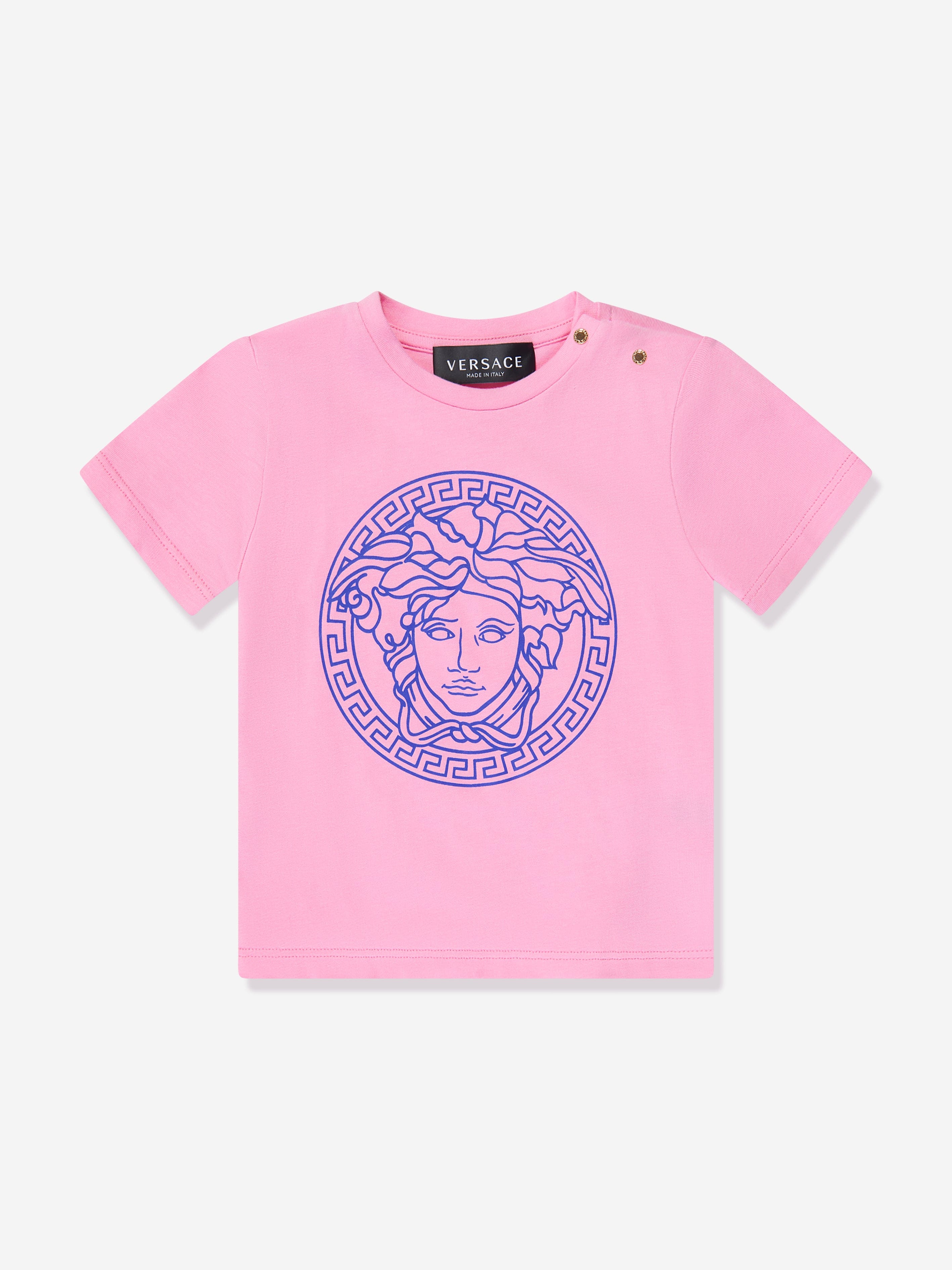 Versace Baby Girls Medusa Logo T-Shirt in Pink