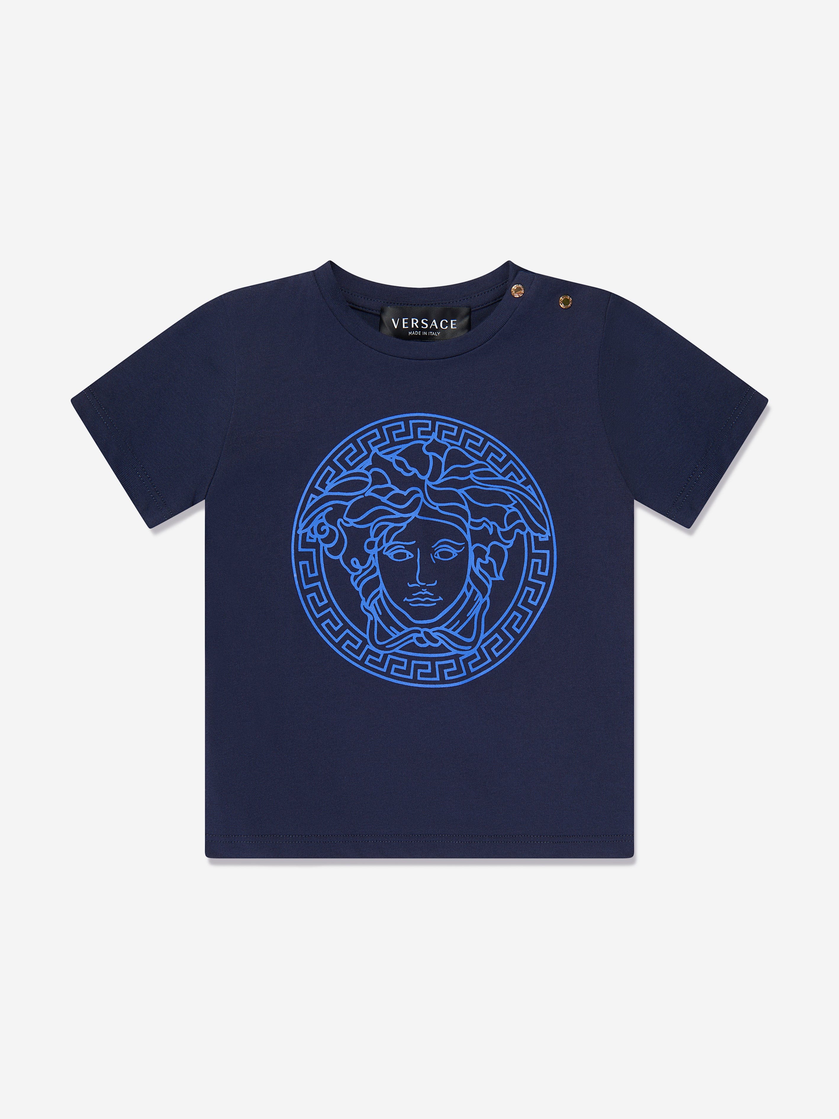 Versace Baby Medusa Logo T-Shirt in Navy