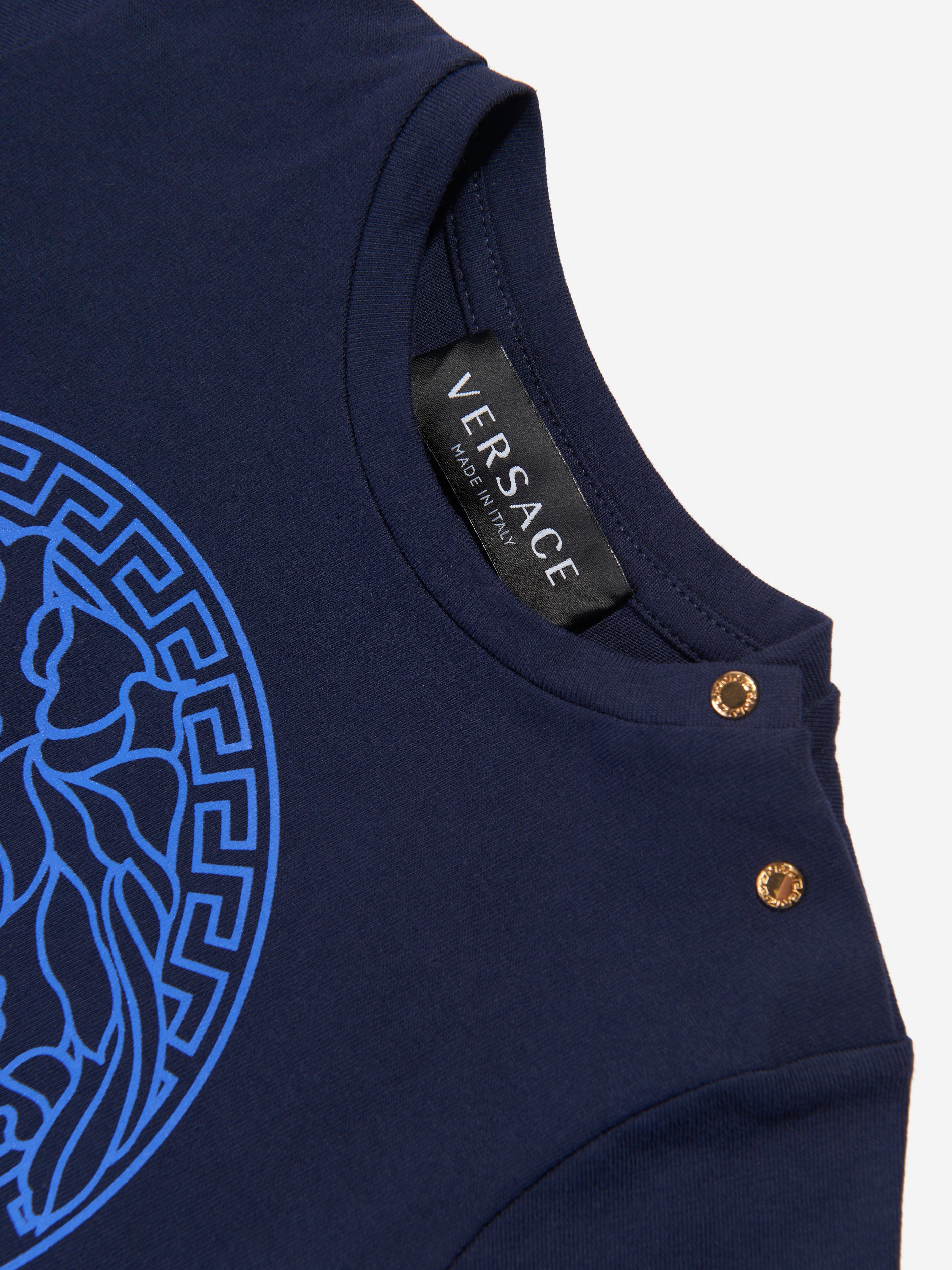 Versace Baby Medusa Logo T-Shirt in Navy