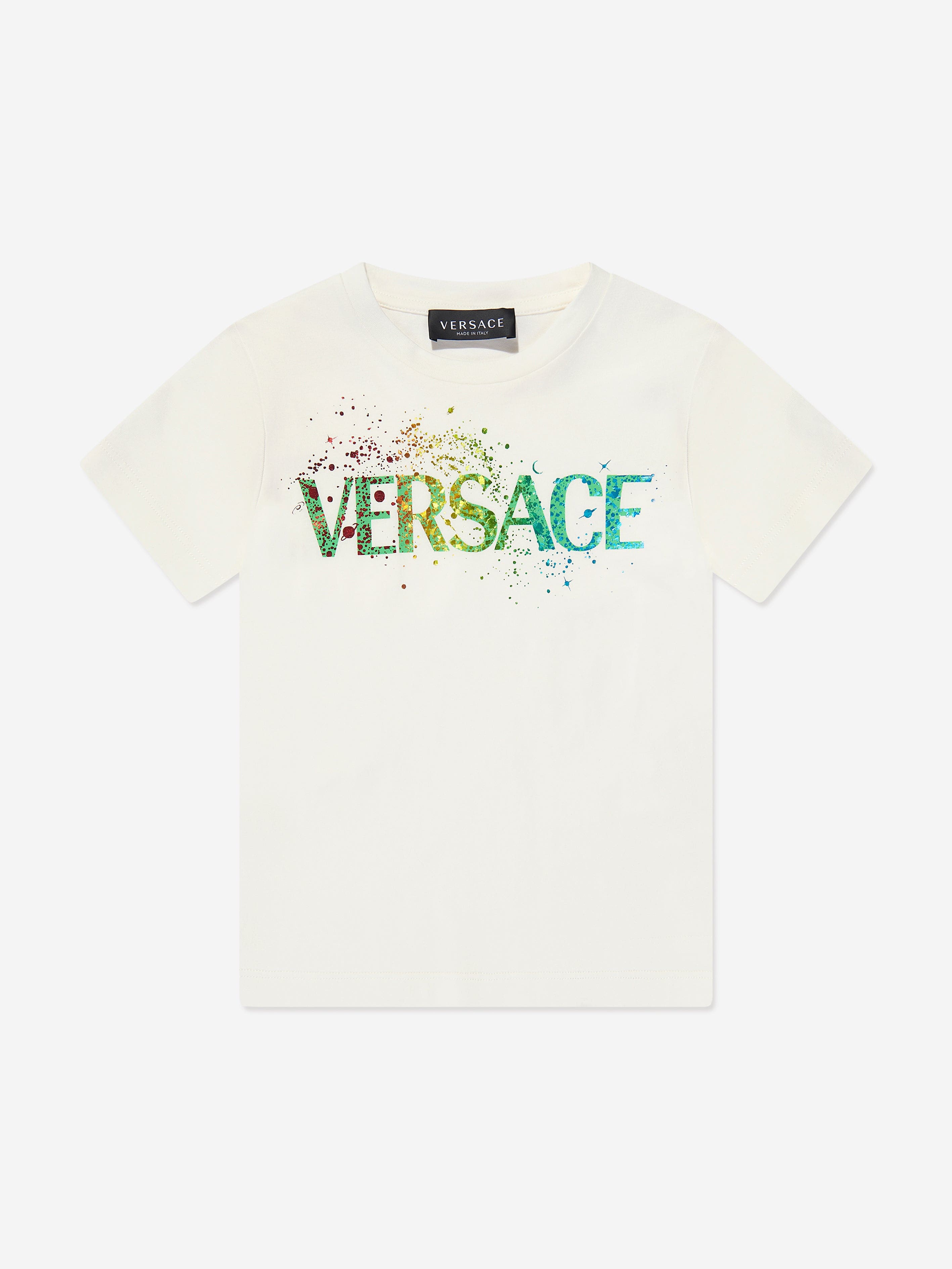 Versace Boys Logo T-Shirt in White