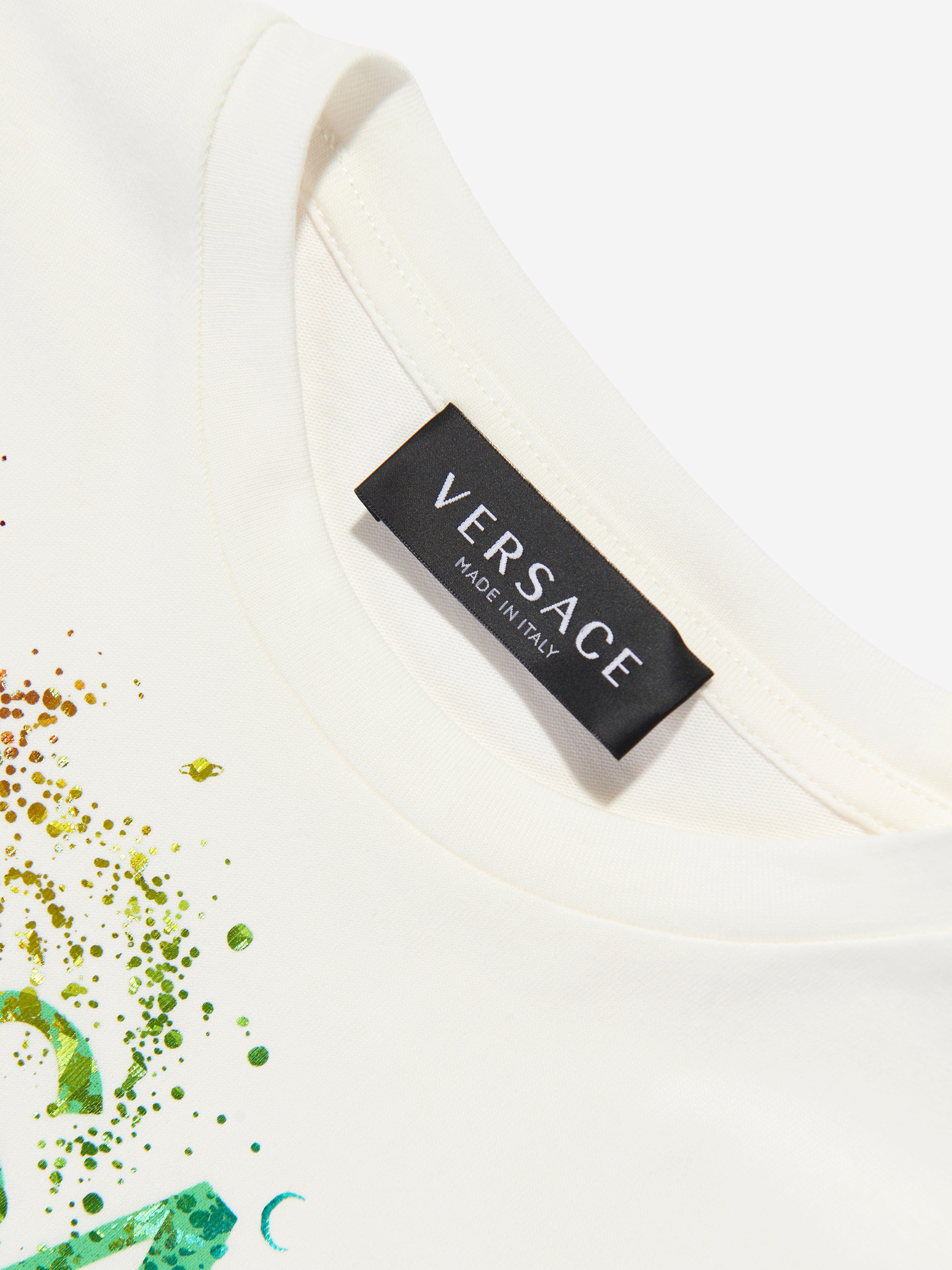 Versace Boys Logo T-Shirt in White