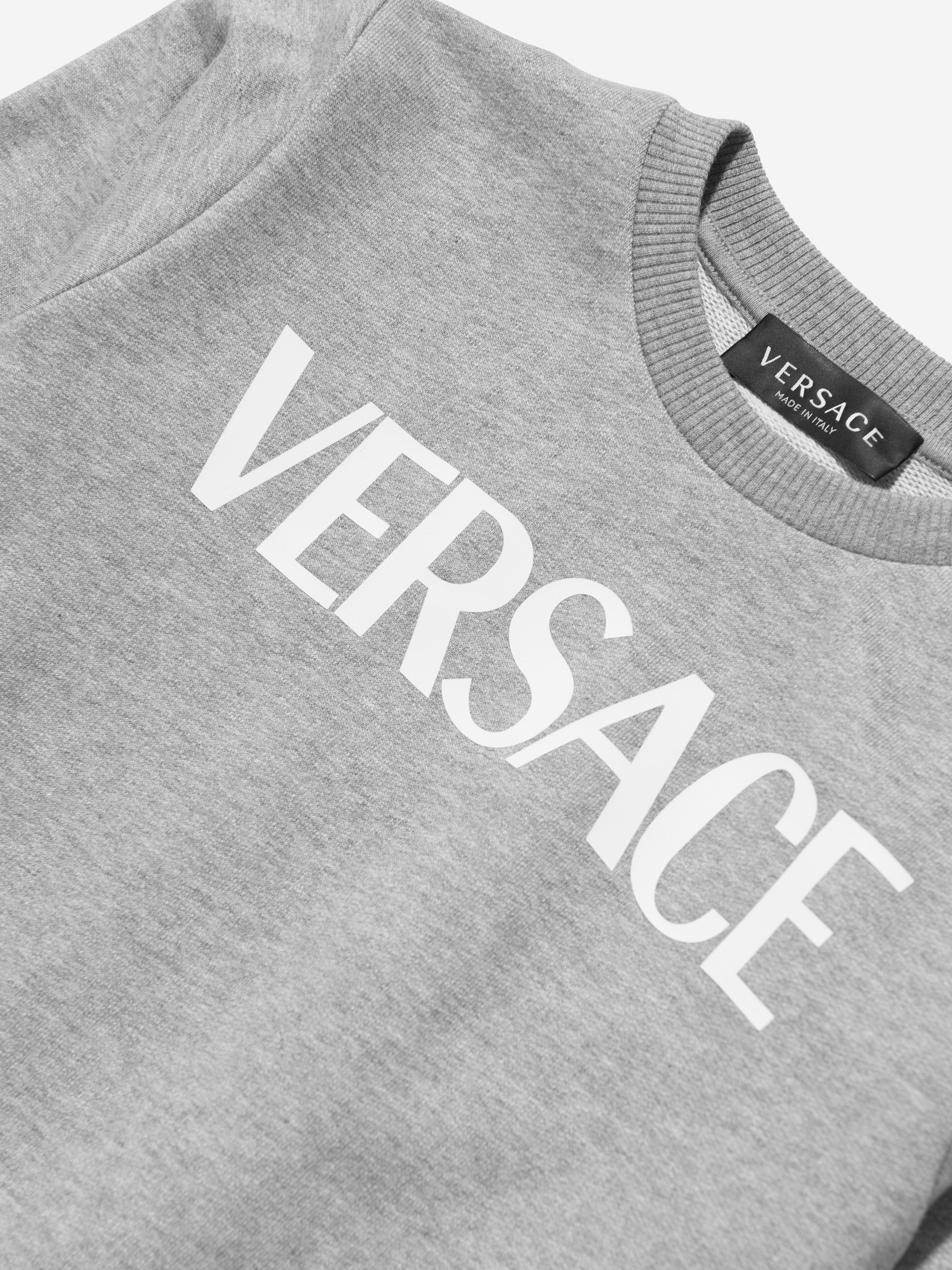 Versace Boys Logo Sweatshirt in Grey