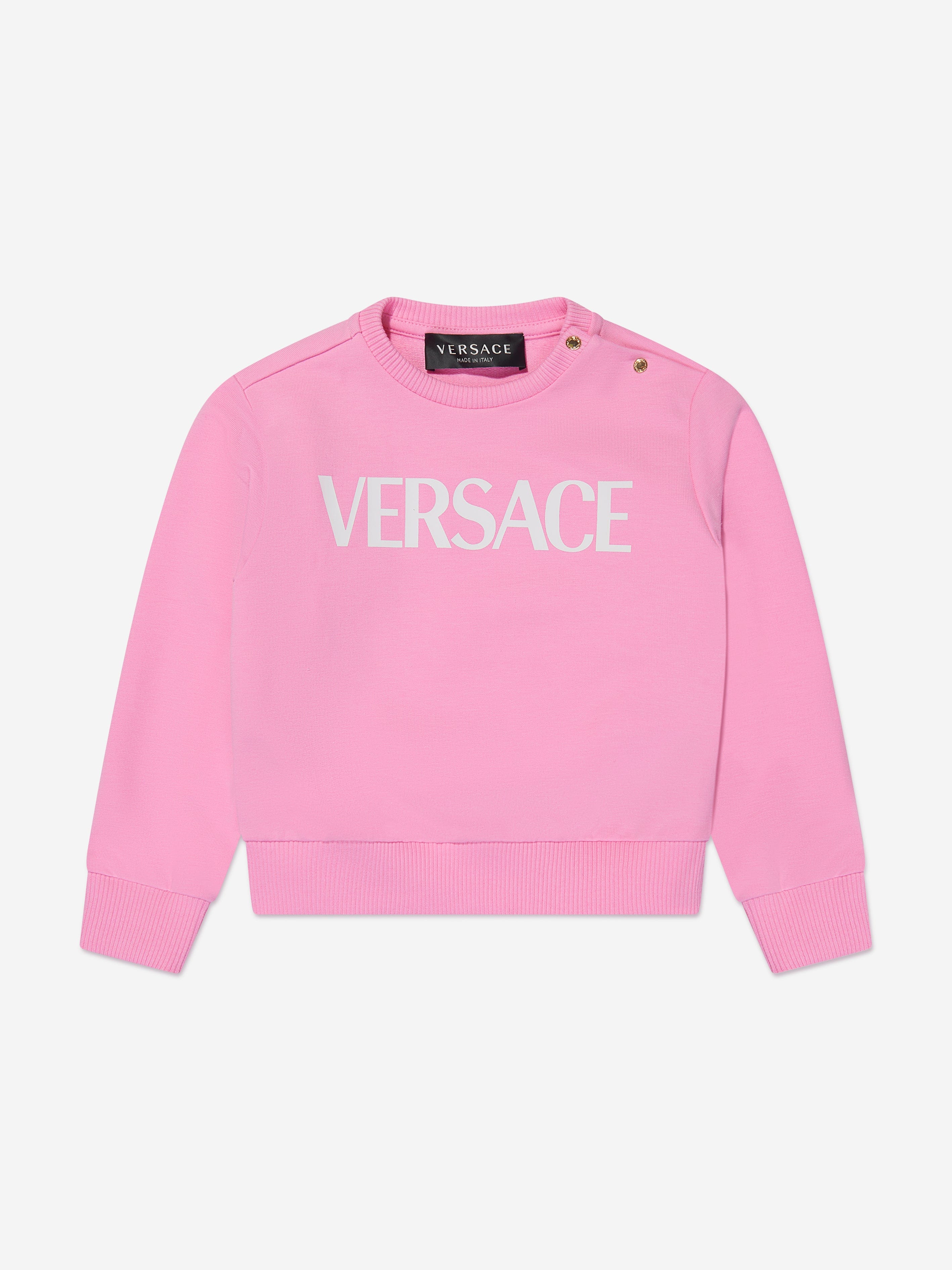 Versace Baby Girls Logo Sweatshirt in Pink