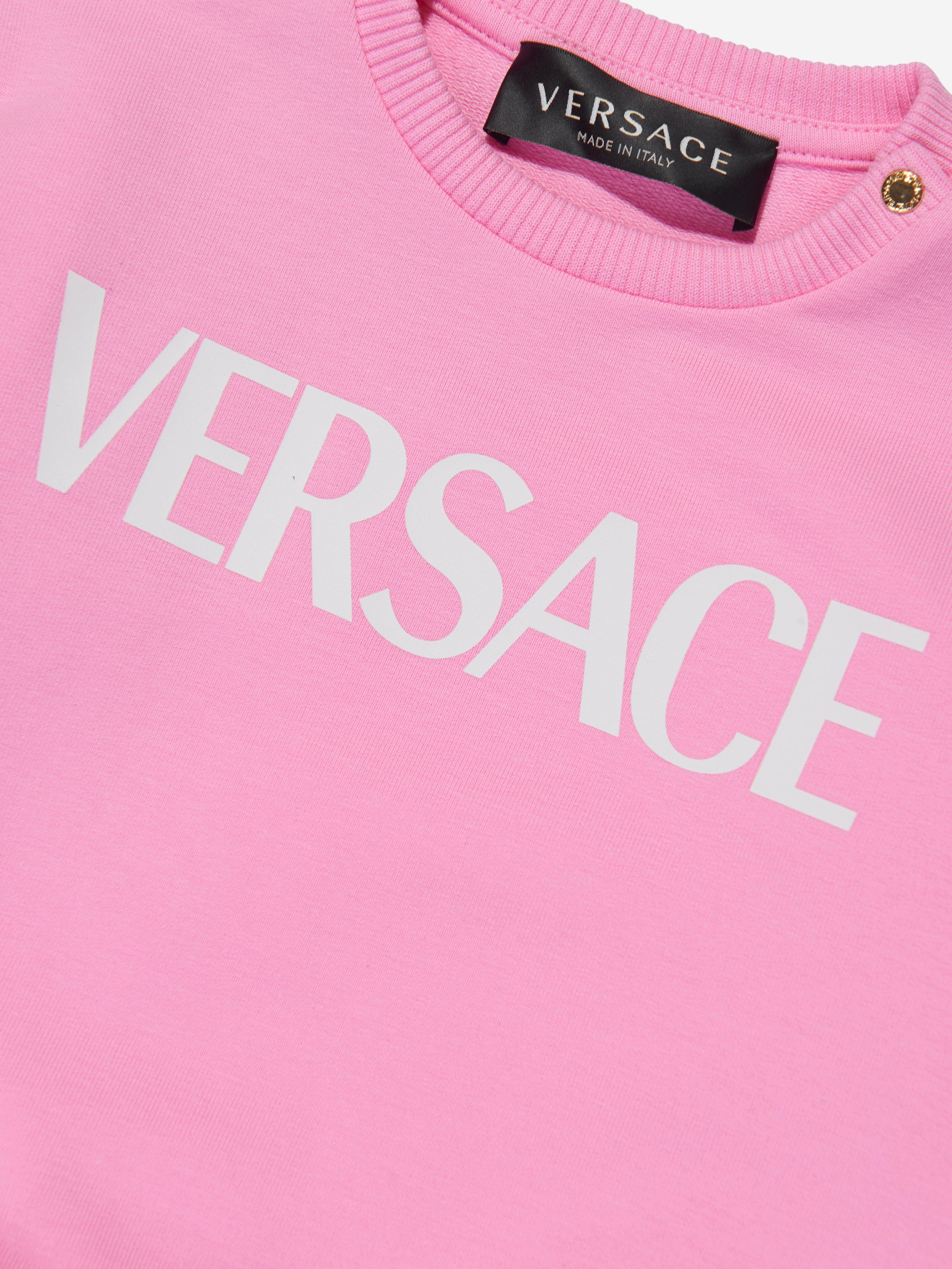 Versace Baby Girls Logo Sweatshirt in Pink