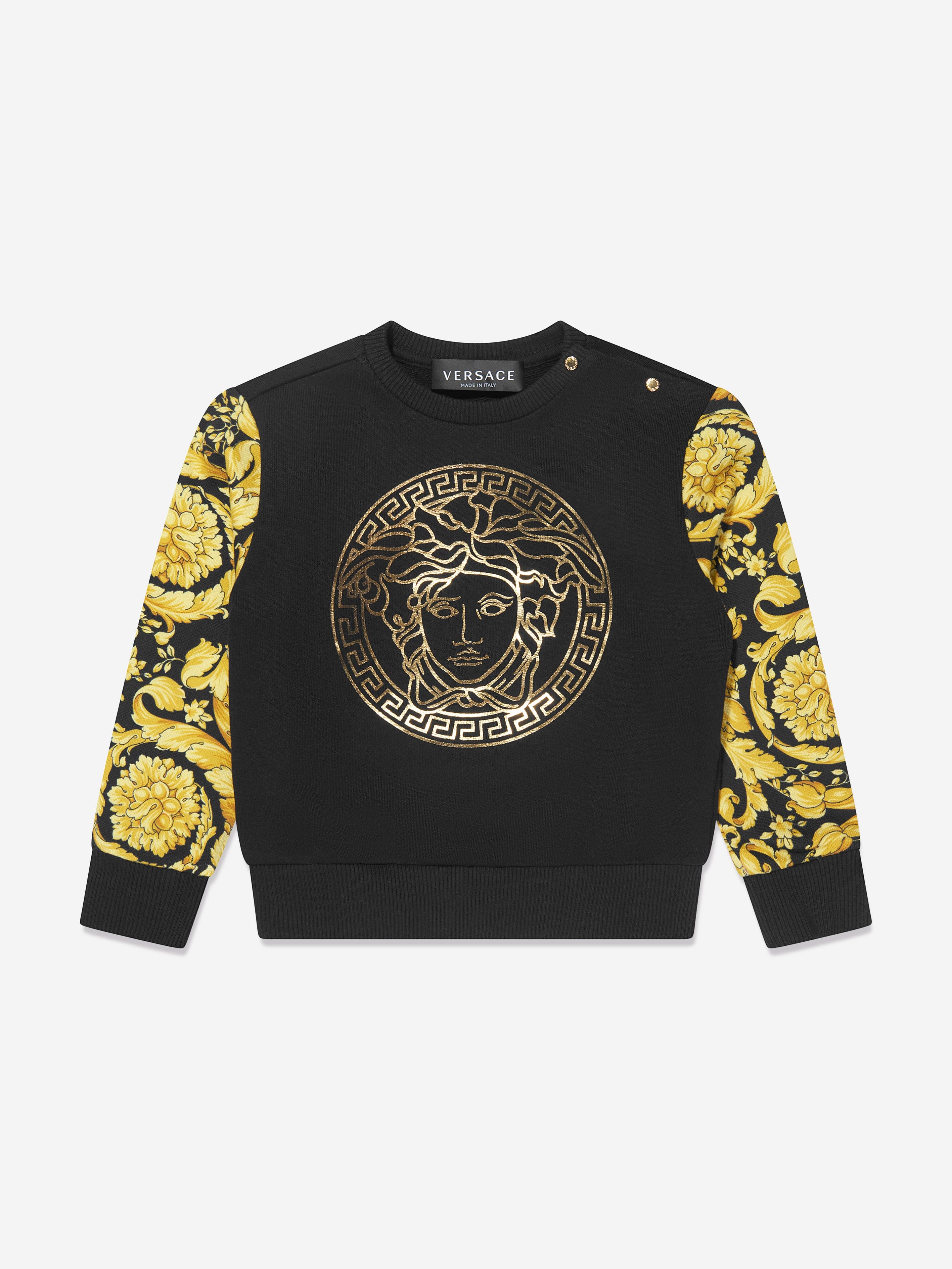 Versace Baby Barocco Logo Sweatshirt in Black