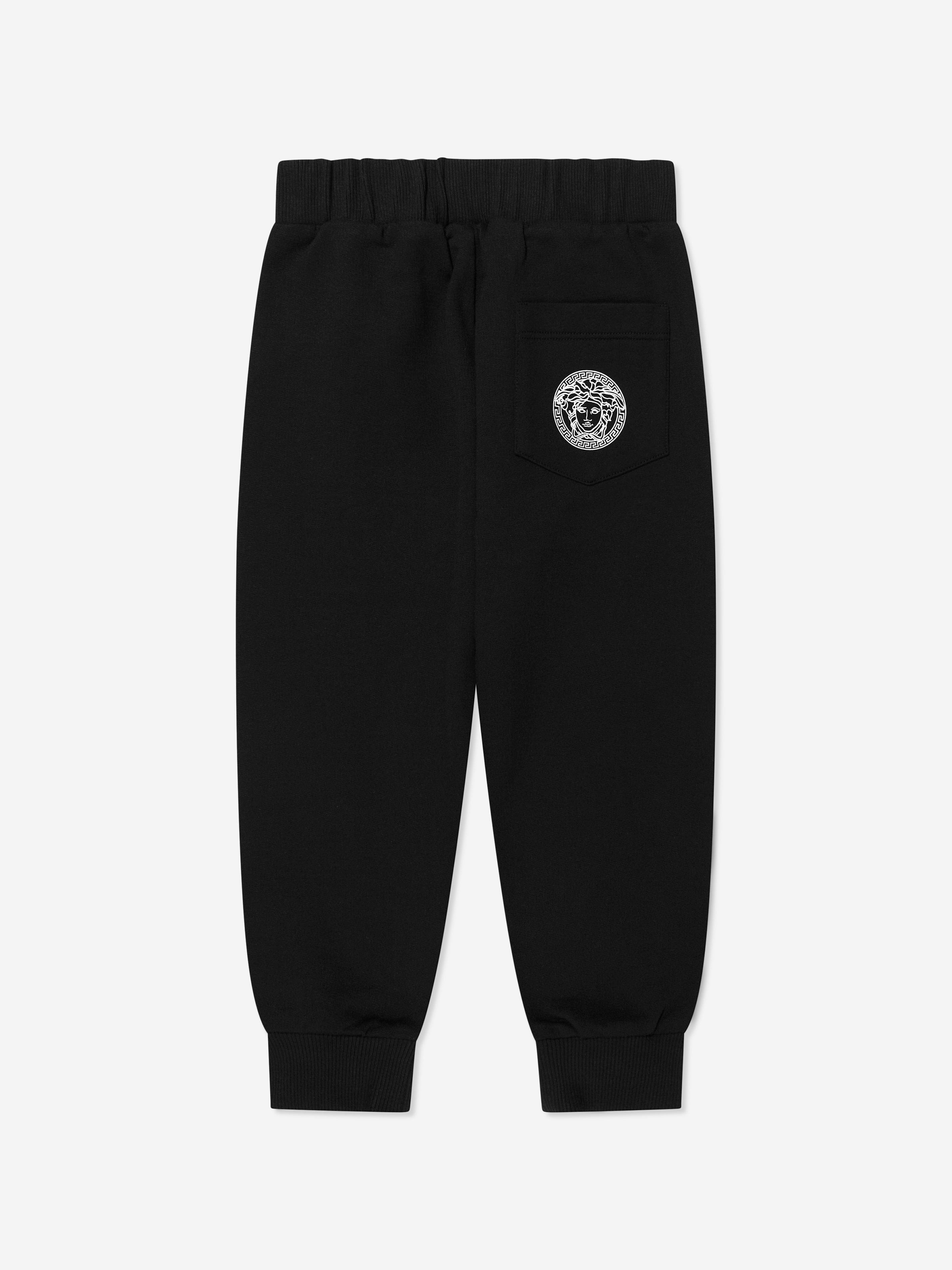 Versace Boys Logo Joggers in Black